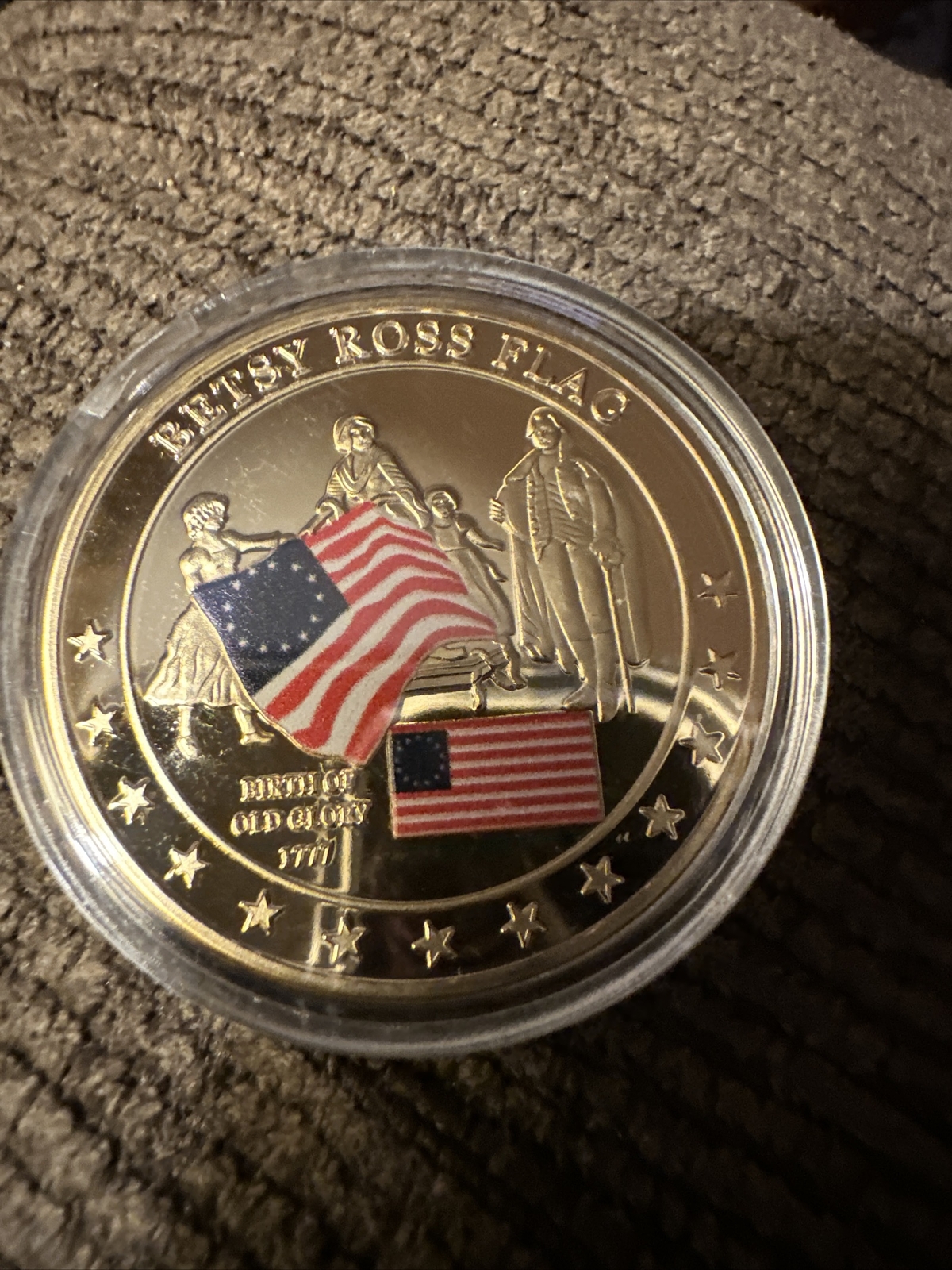 Love This Gold Plated “Betsy Ross Flag” Collectible Coin Love This Gold Plated “Betsy Ross Flag” Collectible Coin