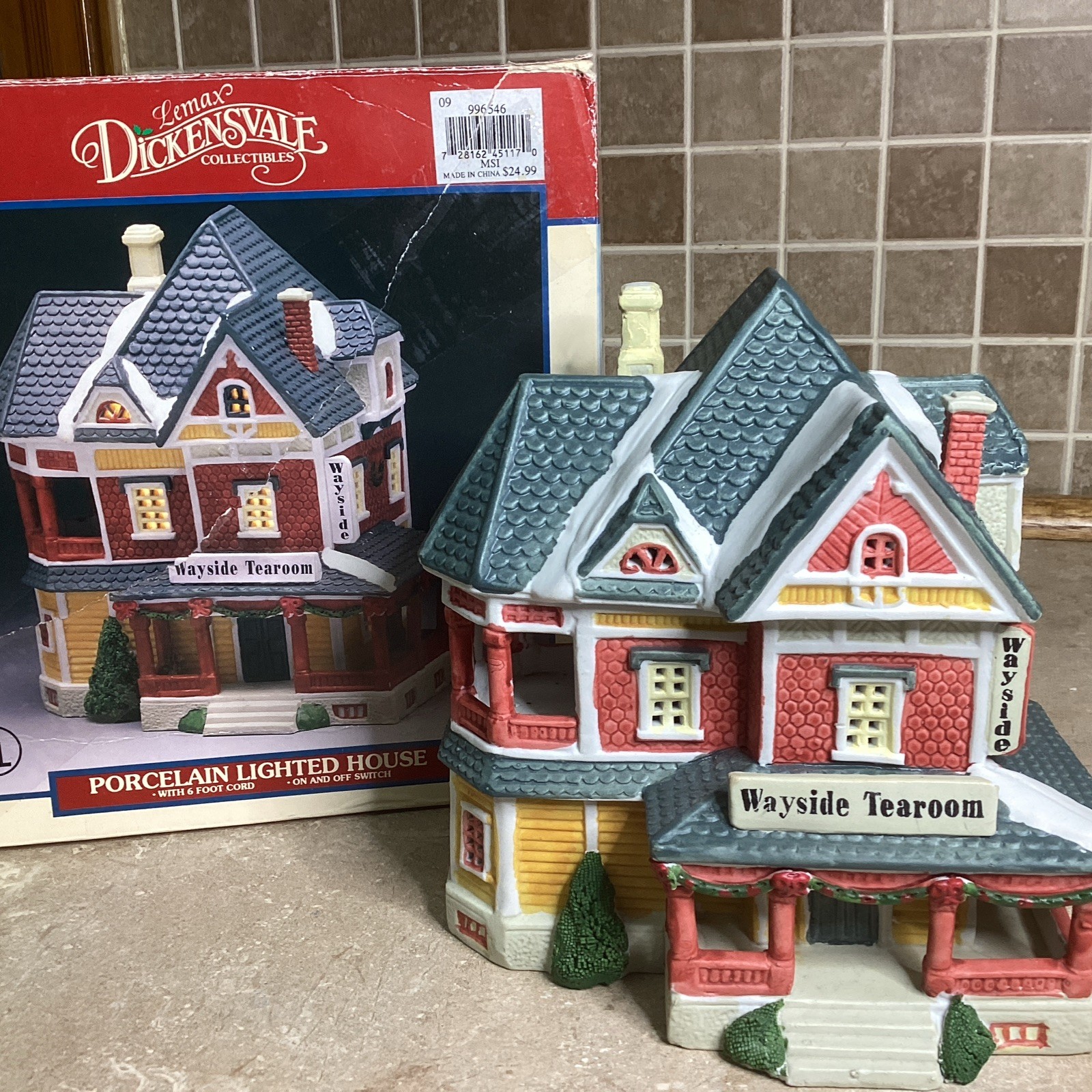 1994 Lemax Dickensvale Village WAYSIDE TEAROOM Christmas-with Box,light Cord 1994 Lemax Dickensvale Village WAYSIDE TEAROOM Christmas-with Box,light Cord