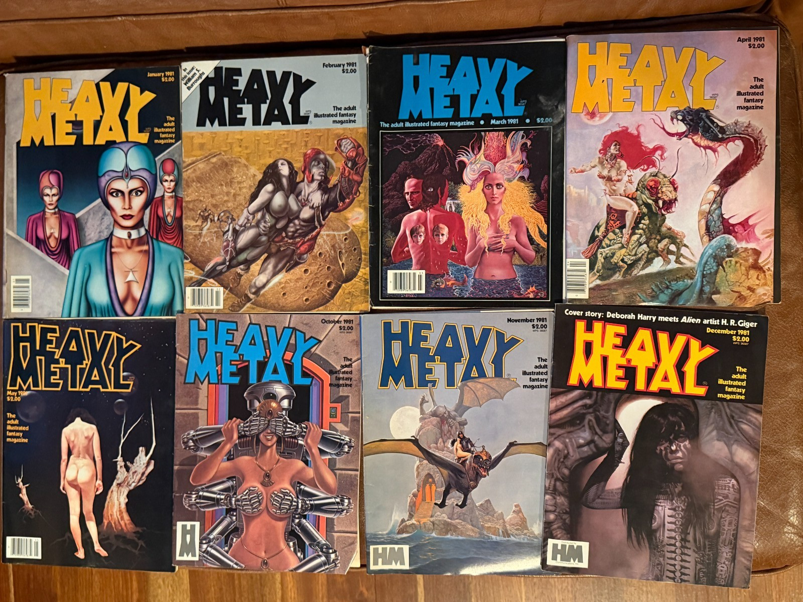 Vintage 1981 Heavy Metal Magazines Lot of 8 Jan-May & Oct-Dec Adult Fantasy Vintage 1981 Heavy Metal Magazines Lot of 8 Jan-May & Oct-Dec Adult Fantasy
