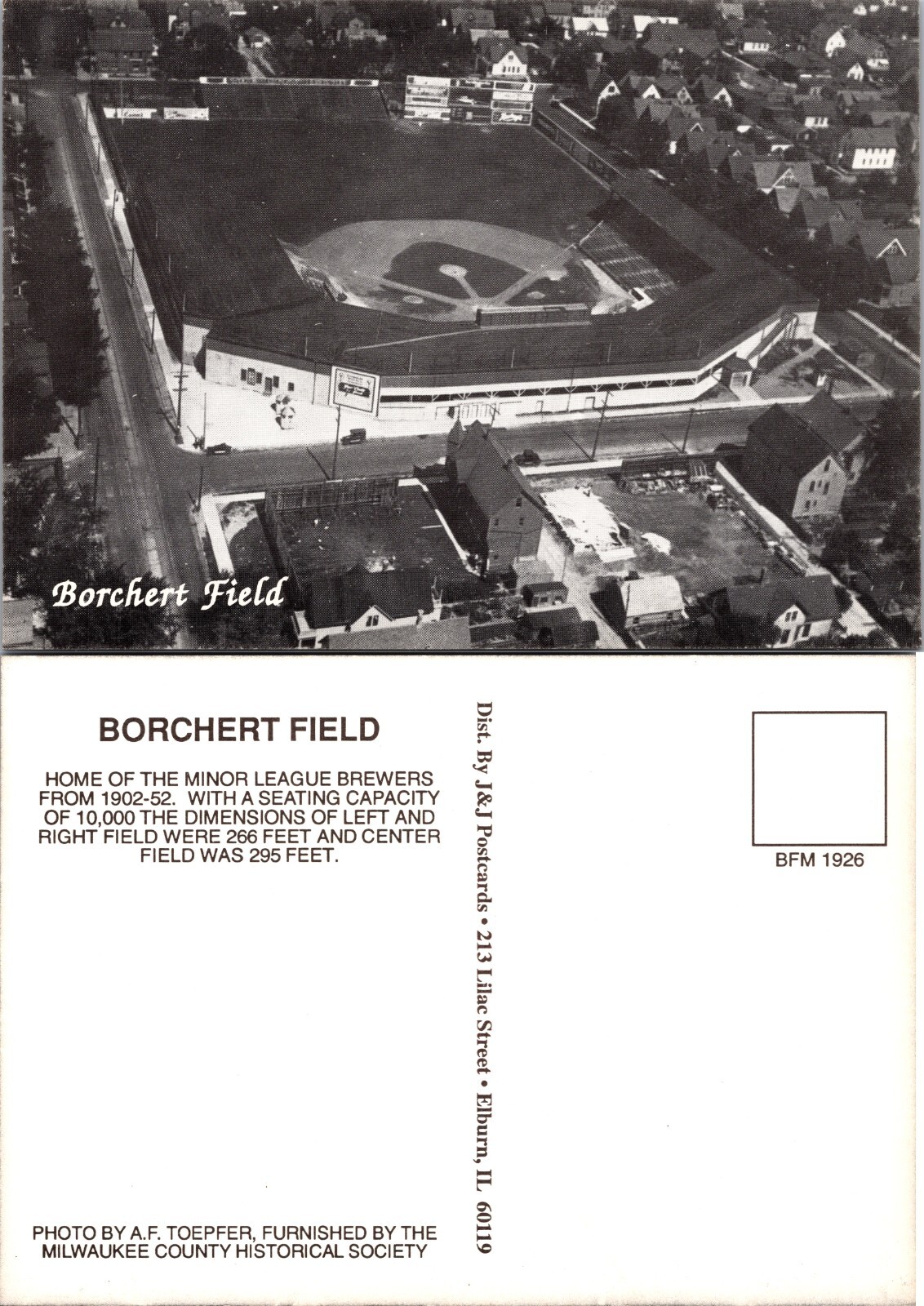 Continental Borchert Field Milwaukee Wisconsin WI Postcard
