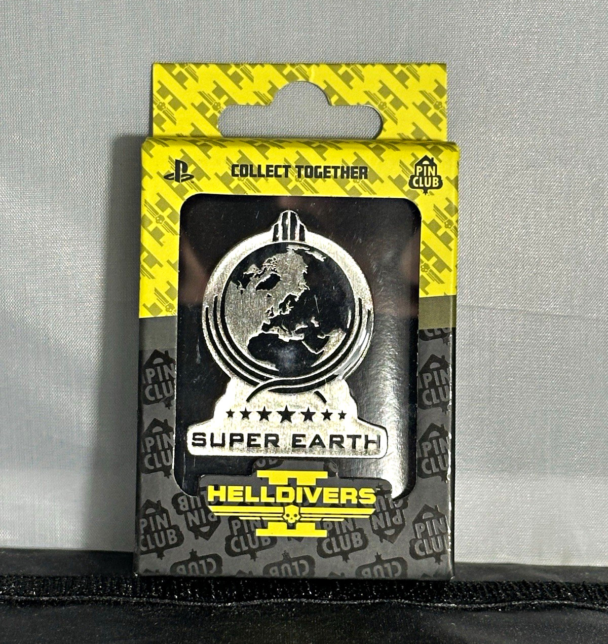 Helldivers II PlayStation Super Earth Pin Club Collect Together Pinback Button Helldivers II PlayStation Super Earth Pin Club Collect Together Pinback Button