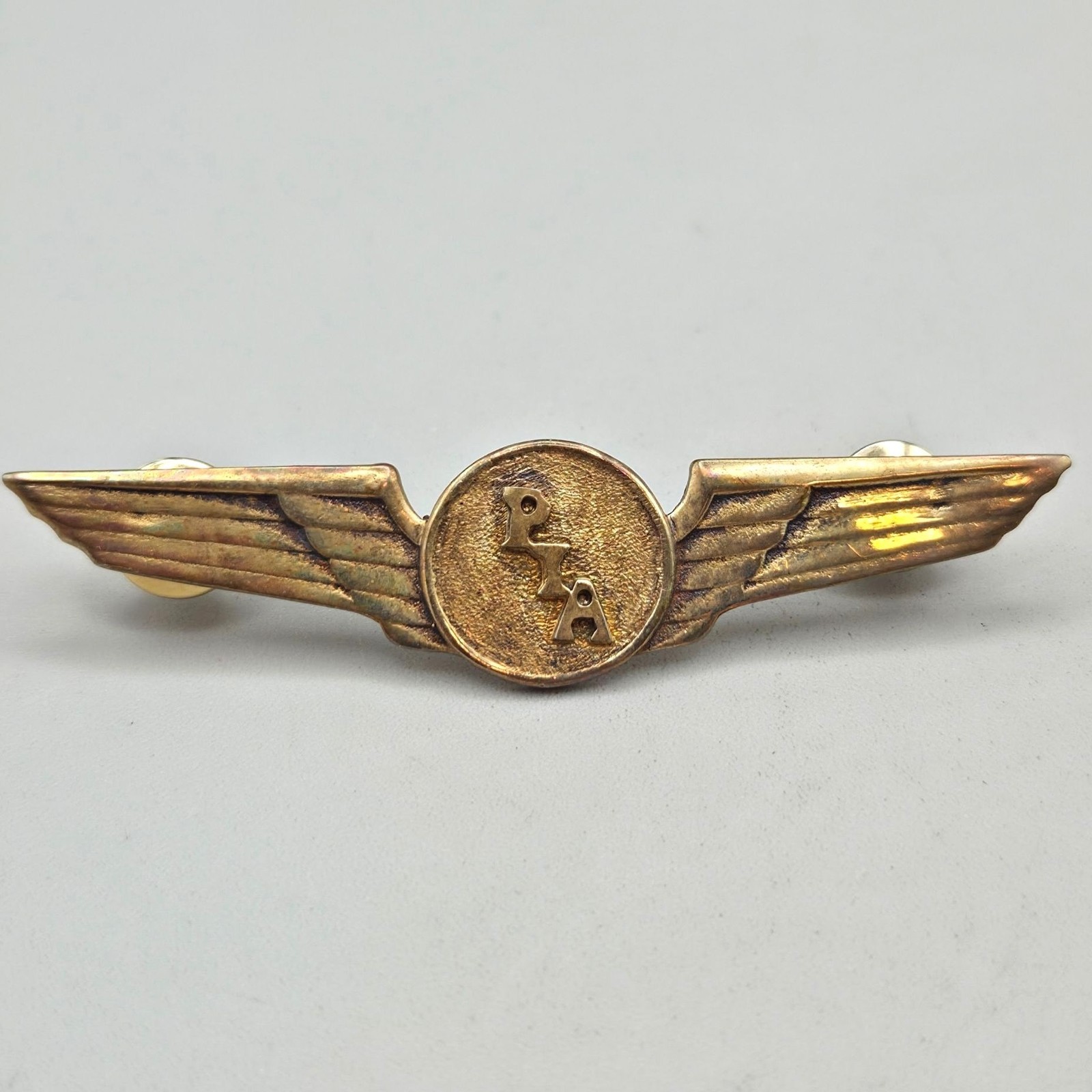 Vintage Pakistan International Airlines PIA Pilot Wings Pin Metal Gold Hat Badge Vintage Pakistan International Airlines PIA Pilot Wings Pin Metal Gold Hat Badge
