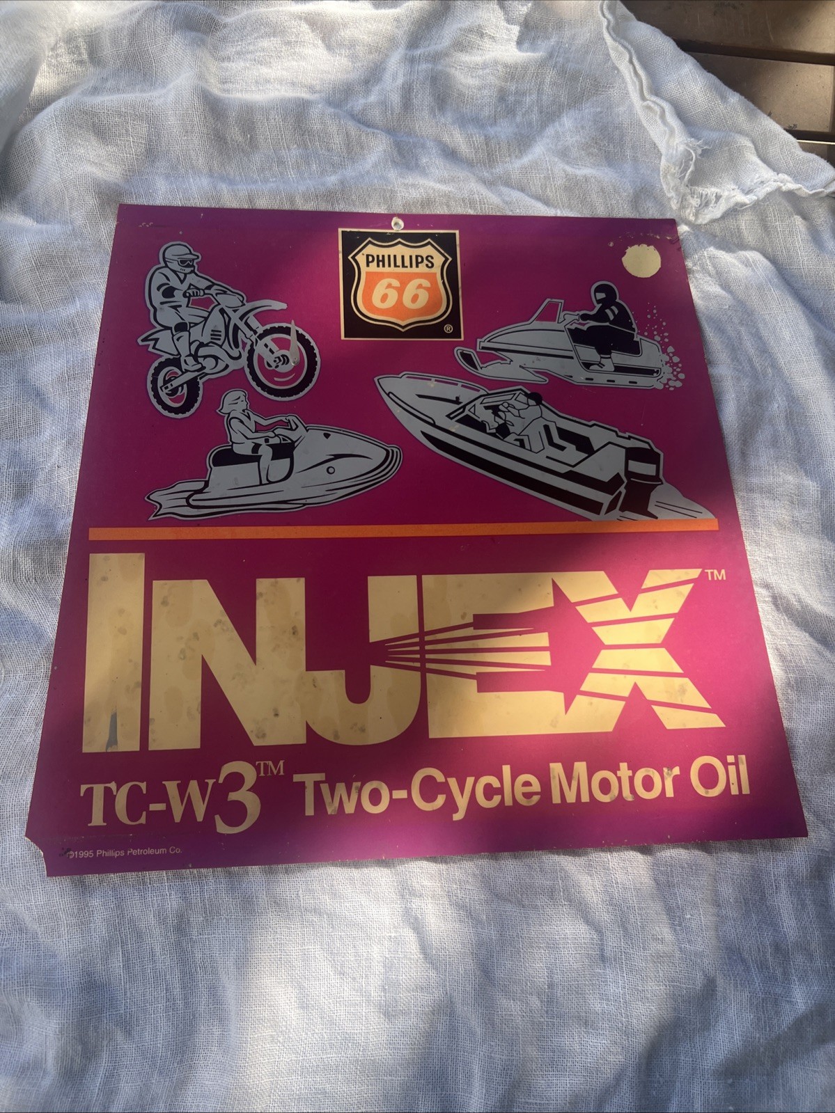 Vintage Rare Injex Tc-w3 Two Cycle Sign , Phillips 66 1995 Vintage Rare Injex Tc-w3 Two Cycle Sign , Phillips 66 1995