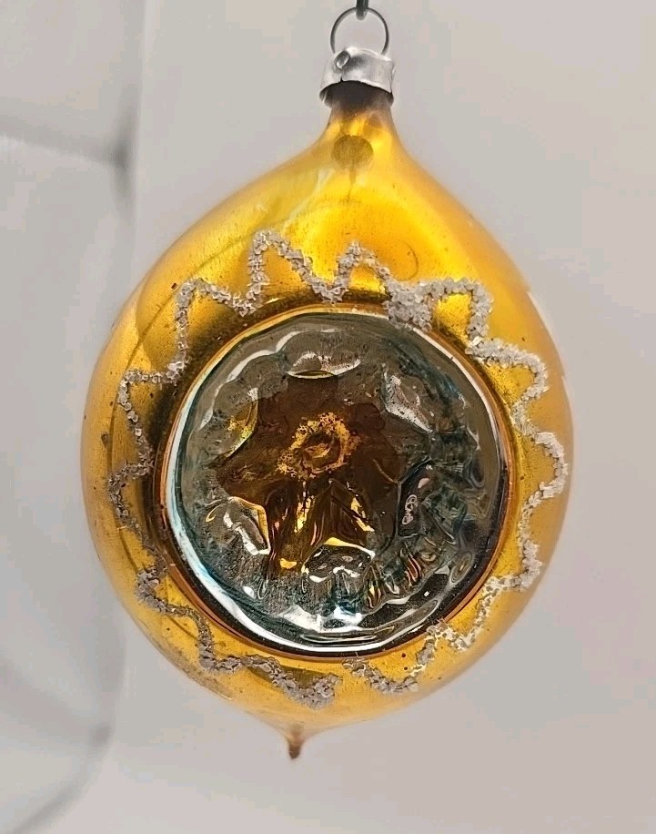 Vintage West Germany Gold Indent Christmas Ornament Vintage West Germany Gold Indent Christmas Ornament