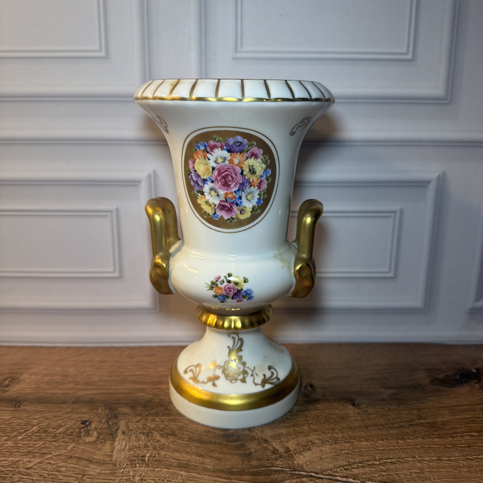 Vintage Gerold Porzellan Tettau Bavaria West Germany Floral Urn Vase 8 In Vintage Gerold Porzellan Tettau Bavaria West Germany Floral Urn Vase 8 In