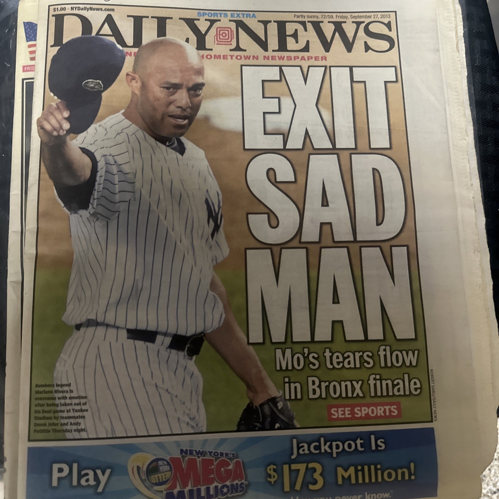 Mariano Rivera Last Game Ny Daily News September 27 2013 Mariano Rivera Last Game Ny Daily News September 27 2013