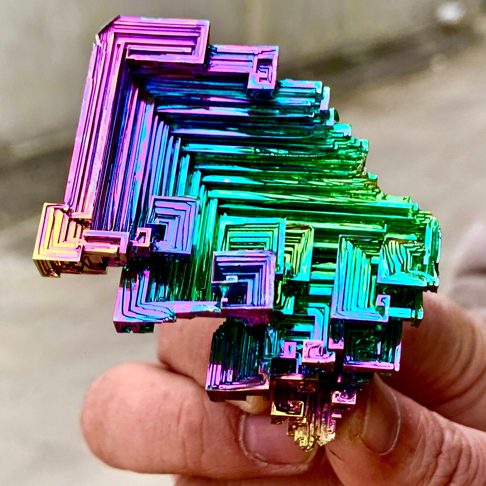 119G A+++ Gram Bismuth rainbow crystal elementBi gemstone Mineral specimen
