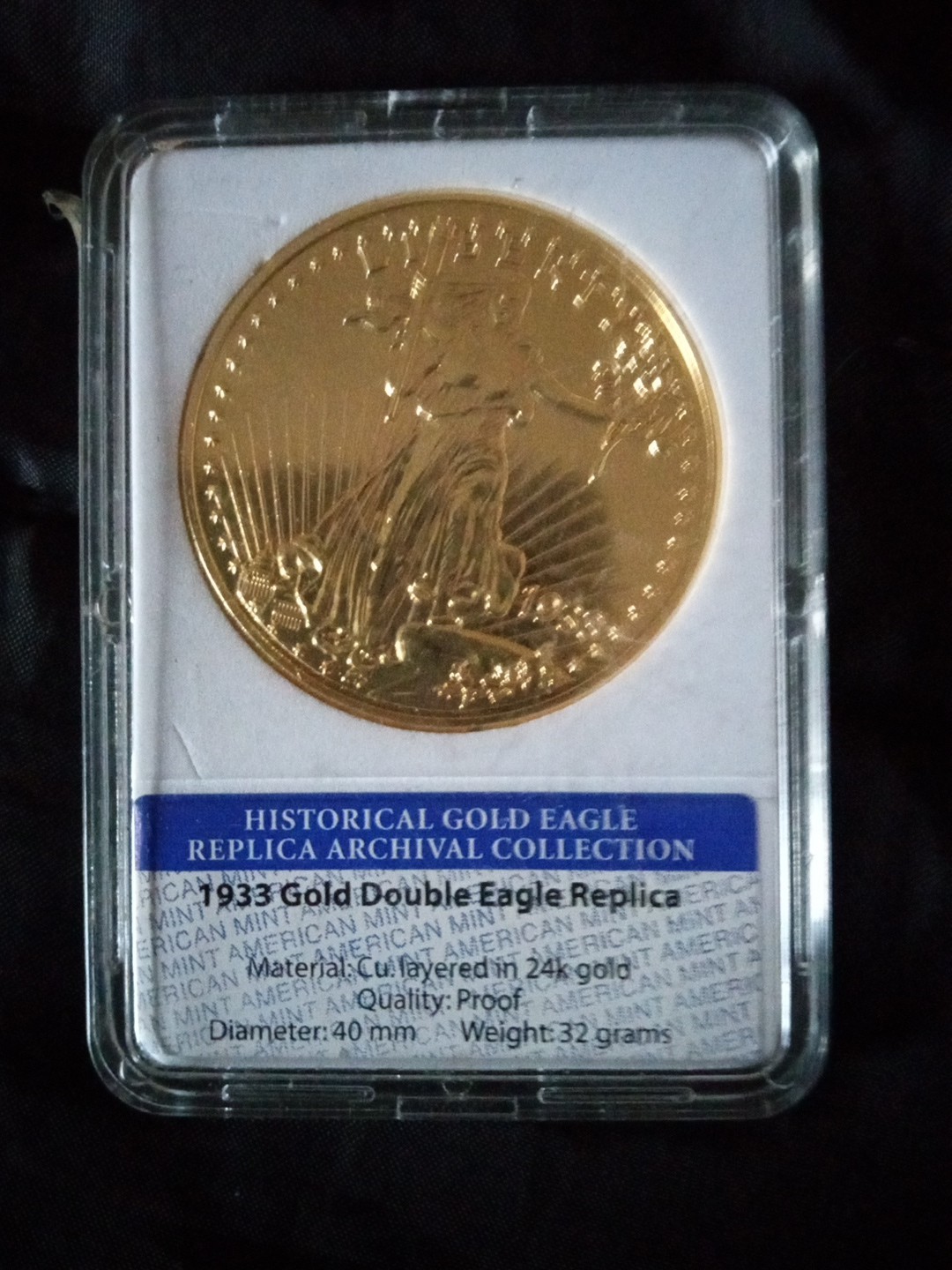 1933 Gold Double Eagle Replica Layered In 24ct Gold 1933 Gold Double Eagle Replica Layered In 24ct Gold