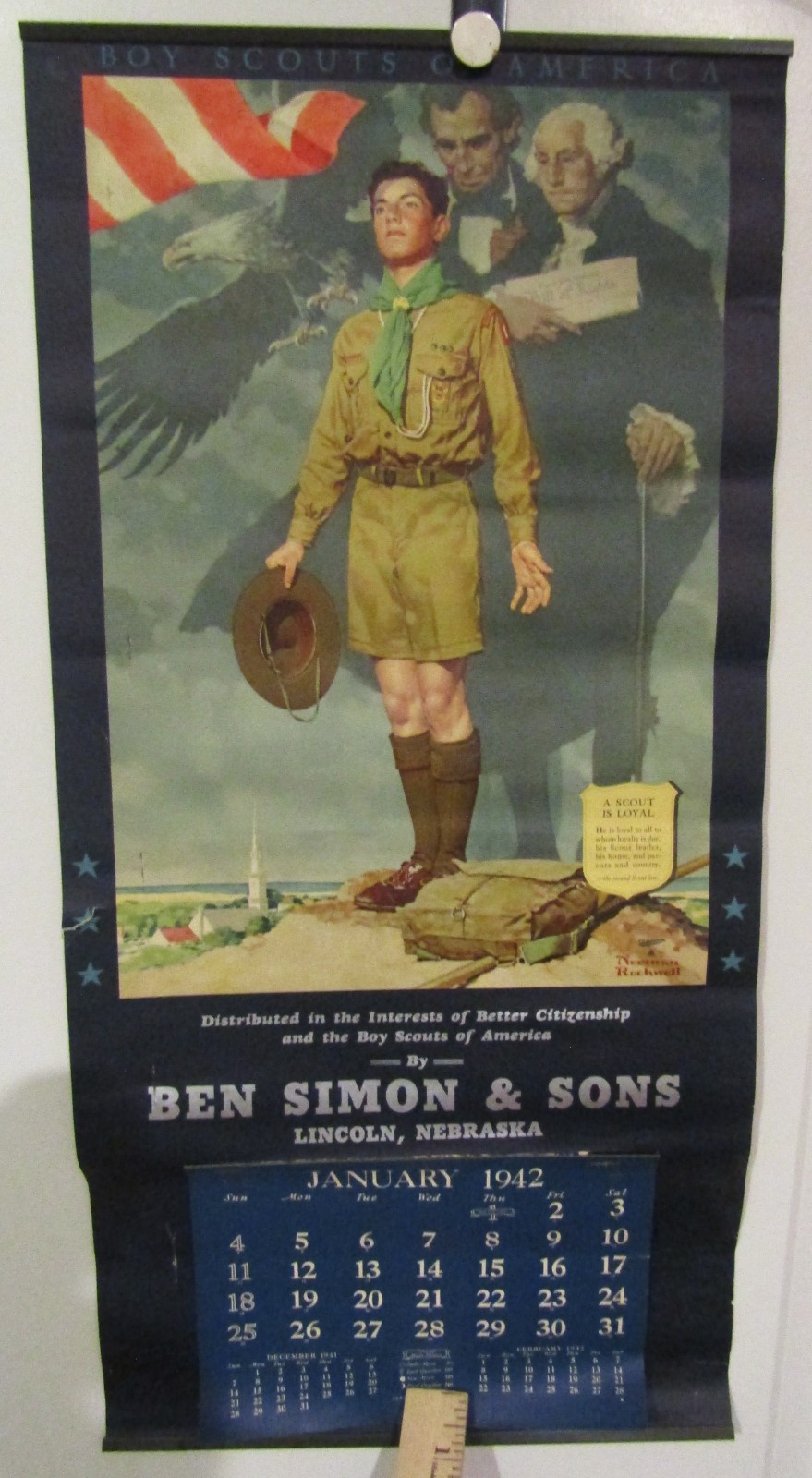 1942 Norman Rockwell Boy Scouts BSA Calendar COMPLETE Ben Simon Lincoln NE 1942 Norman Rockwell Boy Scouts BSA Calendar COMPLETE Ben Simon Lincoln NE