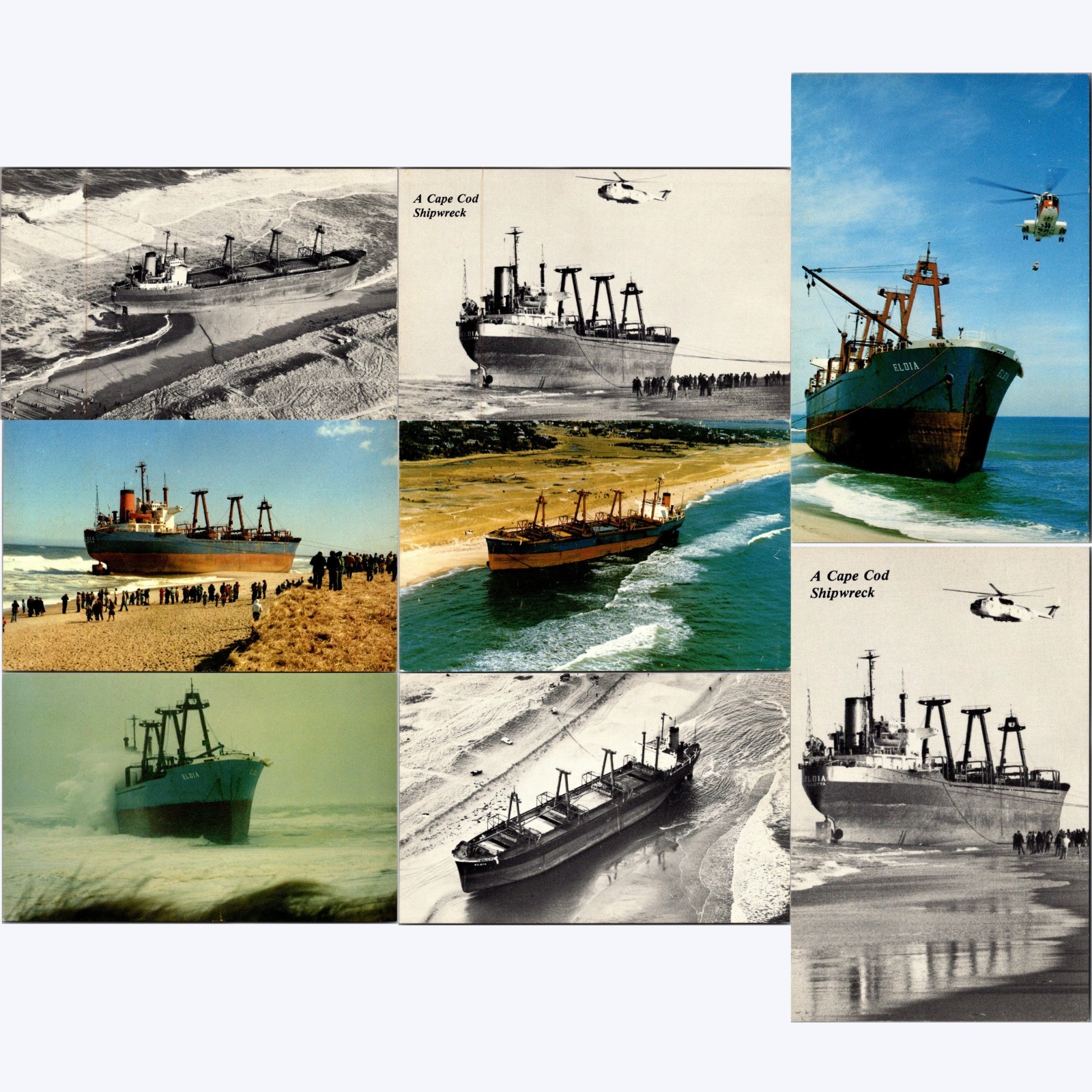 Postcard Set Maltese Marine Freighter Eldia Shipwreck & Rescue Nauset Beach (B8)