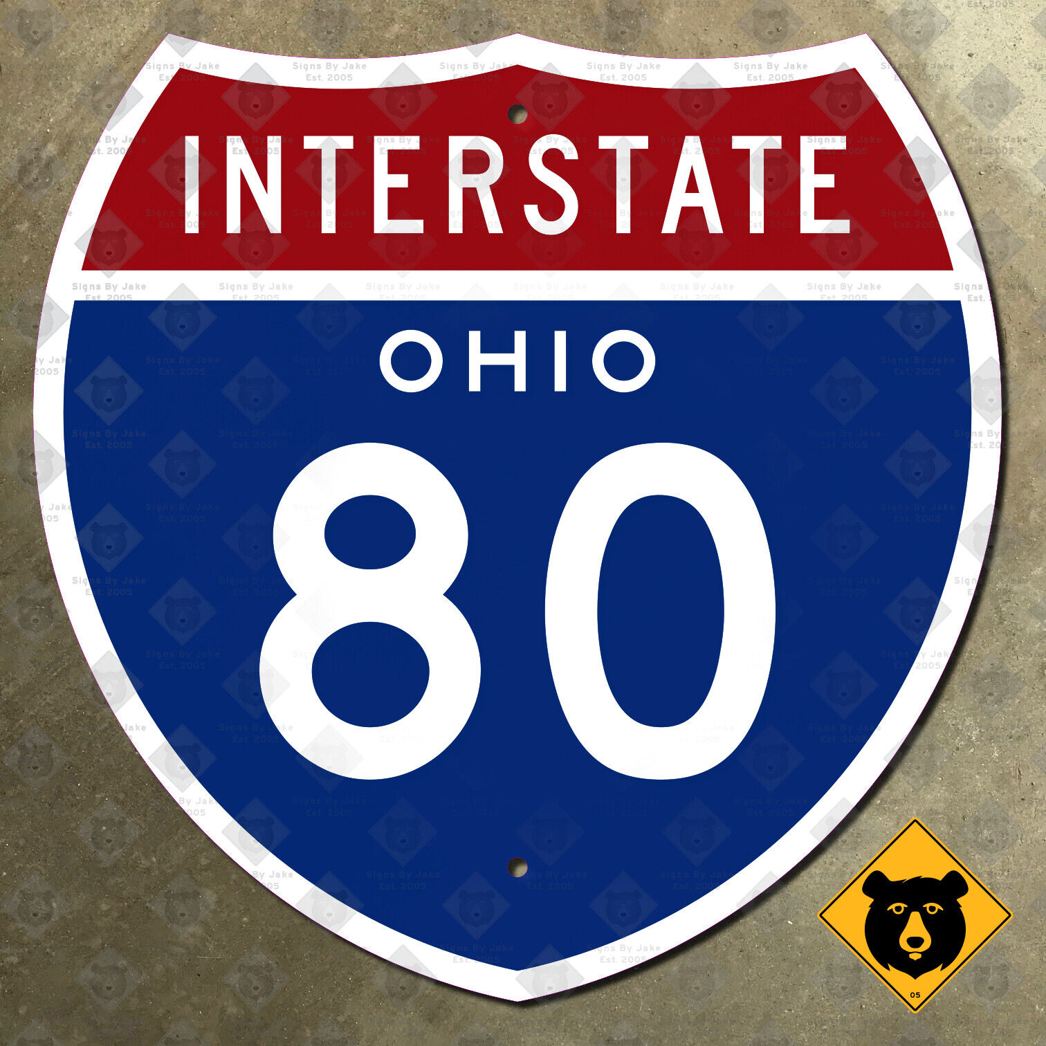 Ohio Interstate 80 route marker 1957 northern state highway sign 12x12