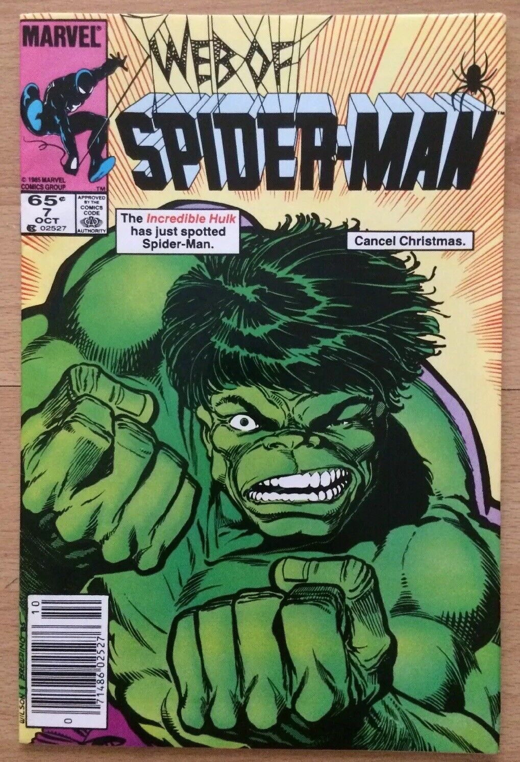 Web Of Spiderman #7 Hulk App Steve Garvey Tootsie Roll Captain America Astronaut