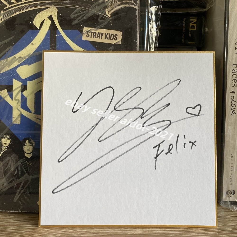 STRAY KIDS FELIX Autographed Signed Art Board HOP K-POP COLLECTION 15*15CM 2024
