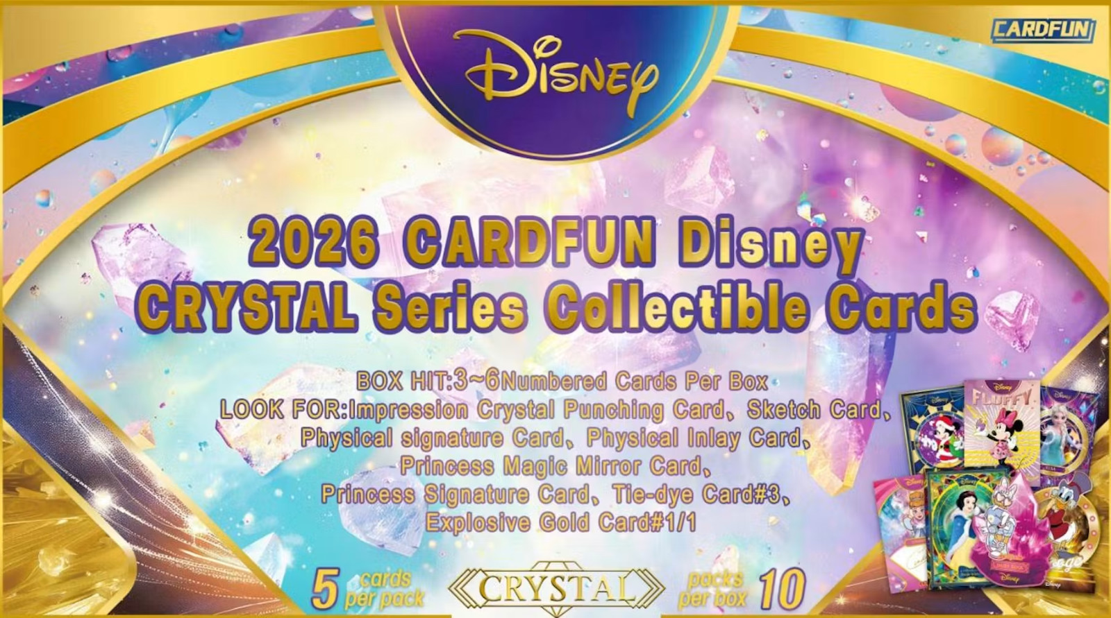 Pre-Order 2026 CardFun Disney Crystal Series Collectible Cards 1 case (10 boxes) Pre-Order 2026 CardFun Disney Crystal Series Collectible Cards 1 case (10 boxes)