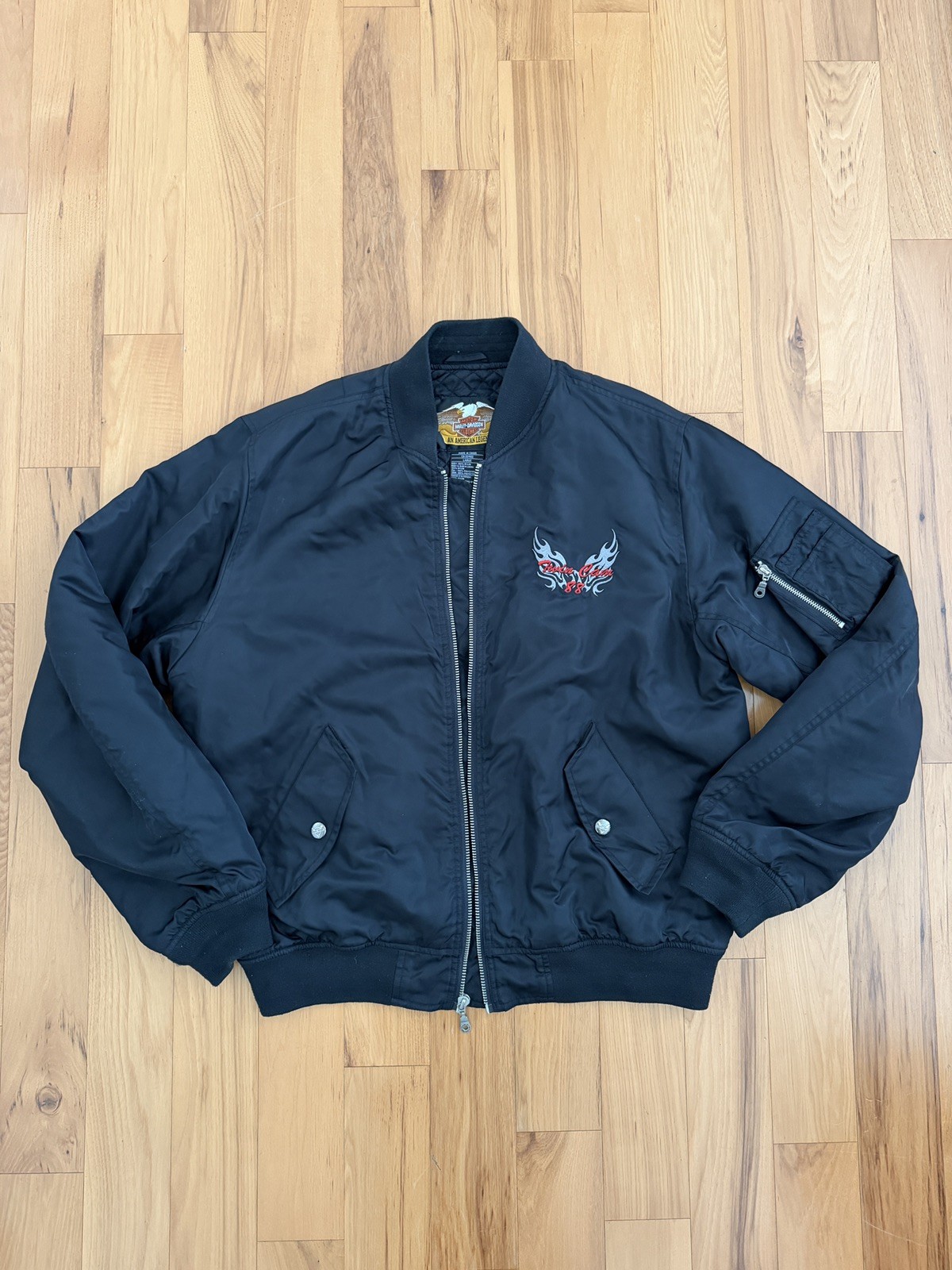 Harley-Davidson Twin Cam 88 Black Bomber Vintage Jacket Large Embroidered Harley-Davidson Twin Cam 88 Black Bomber Vintage Jacket Large Embroidered