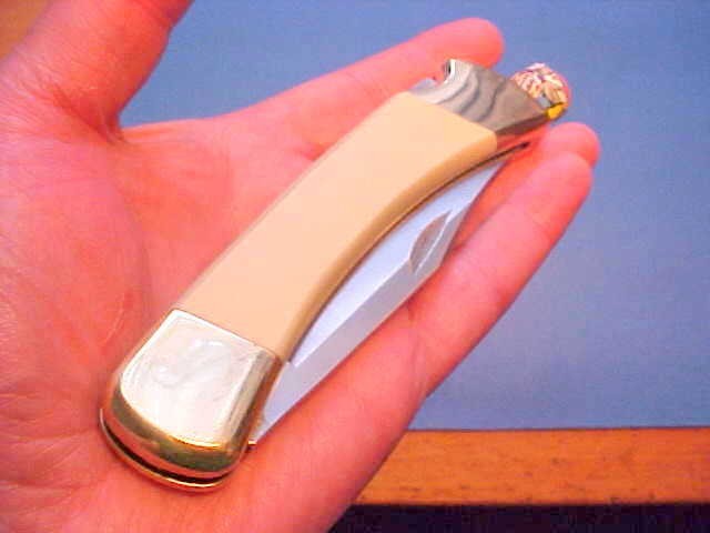 RARE UNUSED CUSTOM BUCK 110 KNIFE ANTIQUED G10 HANDLE LEATHER SHEATH READ RARE UNUSED CUSTOM BUCK 110 KNIFE ANTIQUED G10 HANDLE LEATHER SHEATH READ