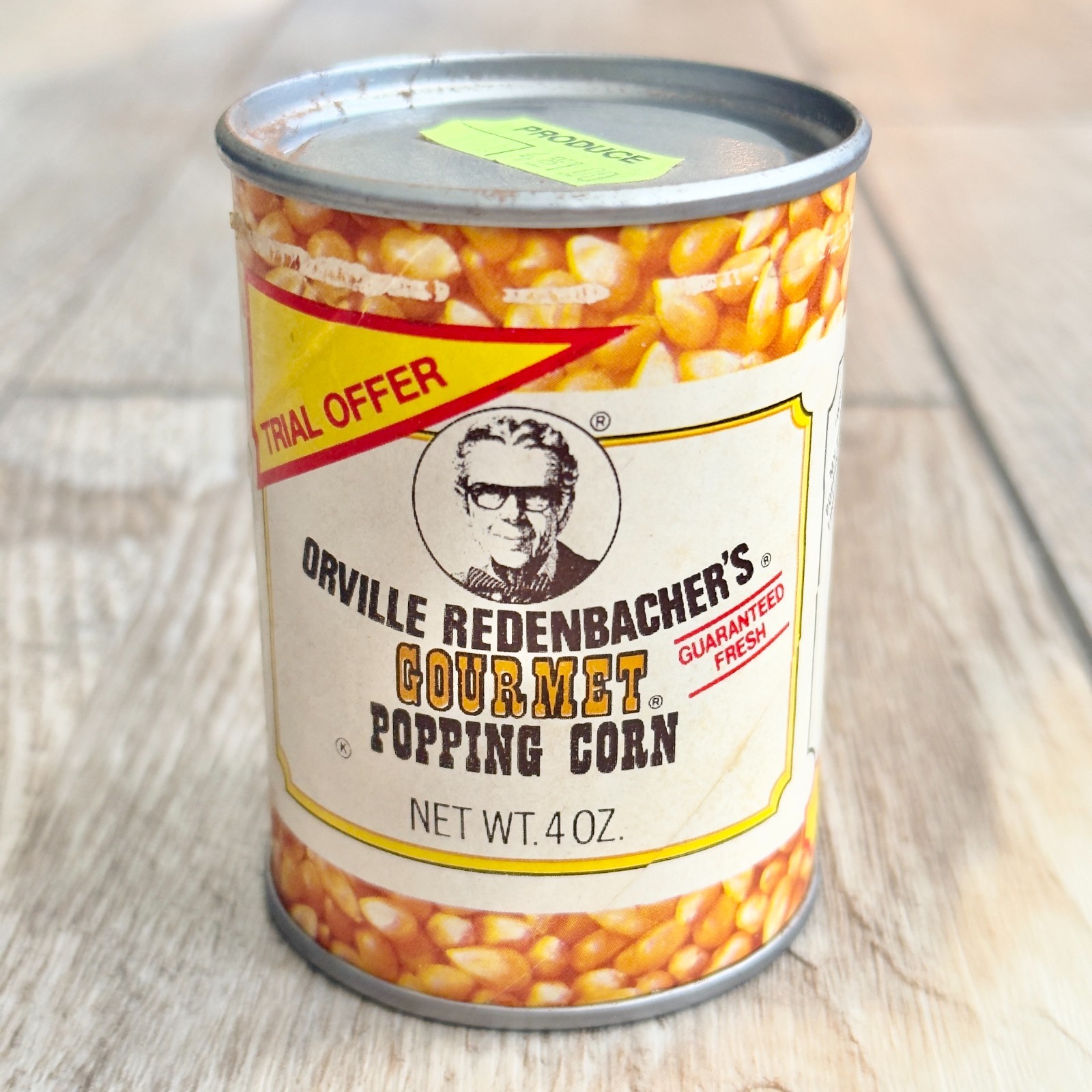 Vintage Orville Redenbachers Gourmet Popping Corn Mini Tin Can Collectible Empty