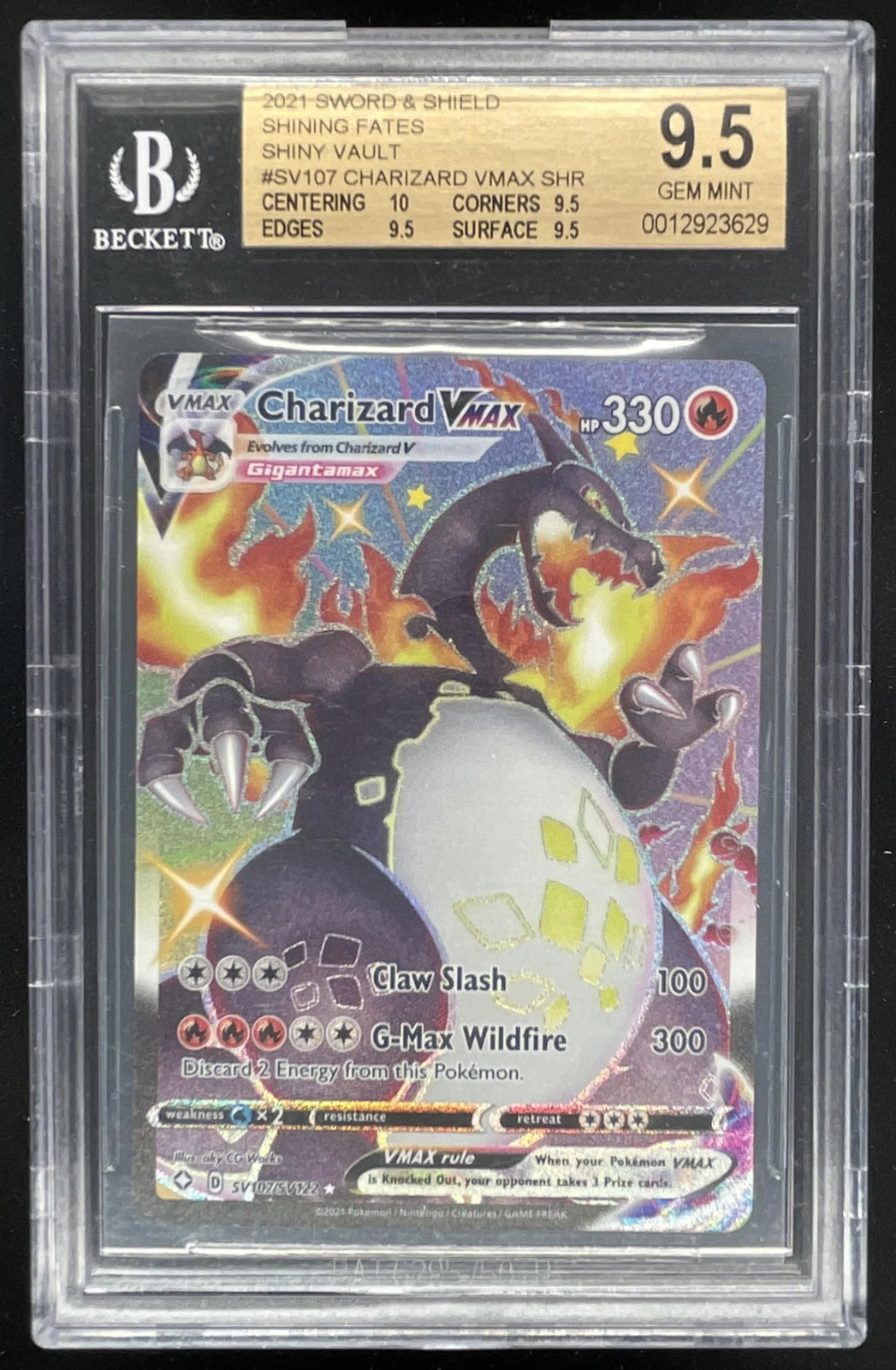 2021 Pokemon Shining Fates Shiny Vault #SV107/SV122 Charizard VMAX BGS 9.5 2021 Pokemon Shining Fates Shiny Vault #SV107/SV122 Charizard VMAX BGS 9.5