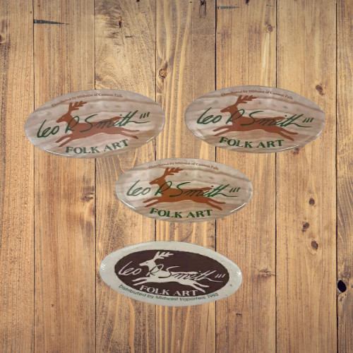 Lot Of 4 Vintage Leo R. Smith Folk Art Promo Pinback button Lot Of 4 Vintage Leo R. Smith Folk Art Promo Pinback button