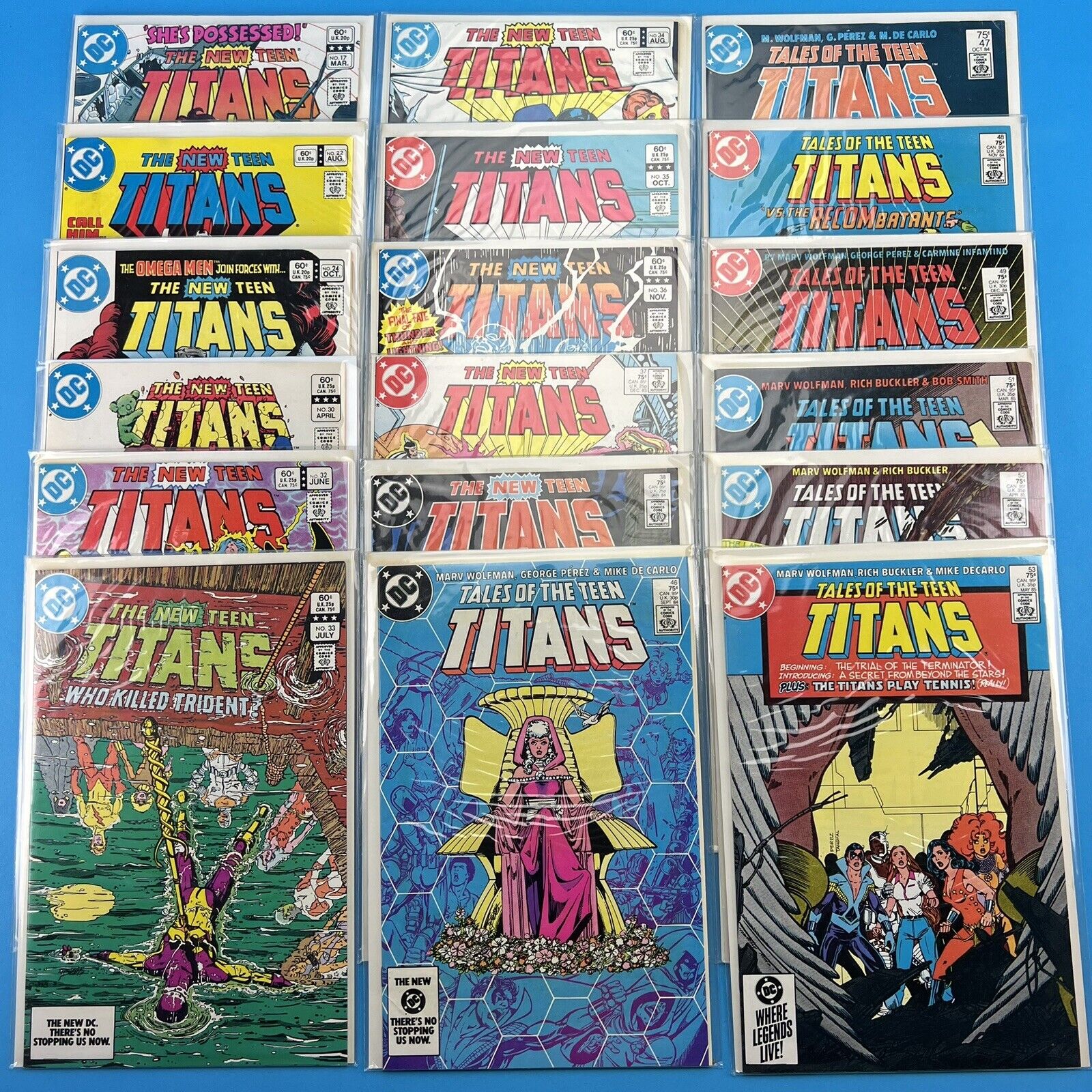 THE NEW TEEN TITANS (1980) - LOT of 18 DC Bronze Age Comics - VF-NM