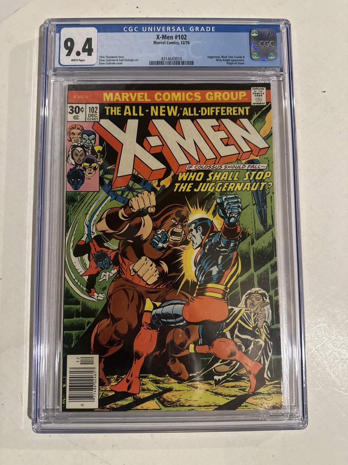 X-Men #102 Marvel Comics December 1976 CGC 9.4 Origin of Storm Juggernaut X-Men #102 Marvel Comics December 1976 CGC 9.4 Origin of Storm Juggernaut