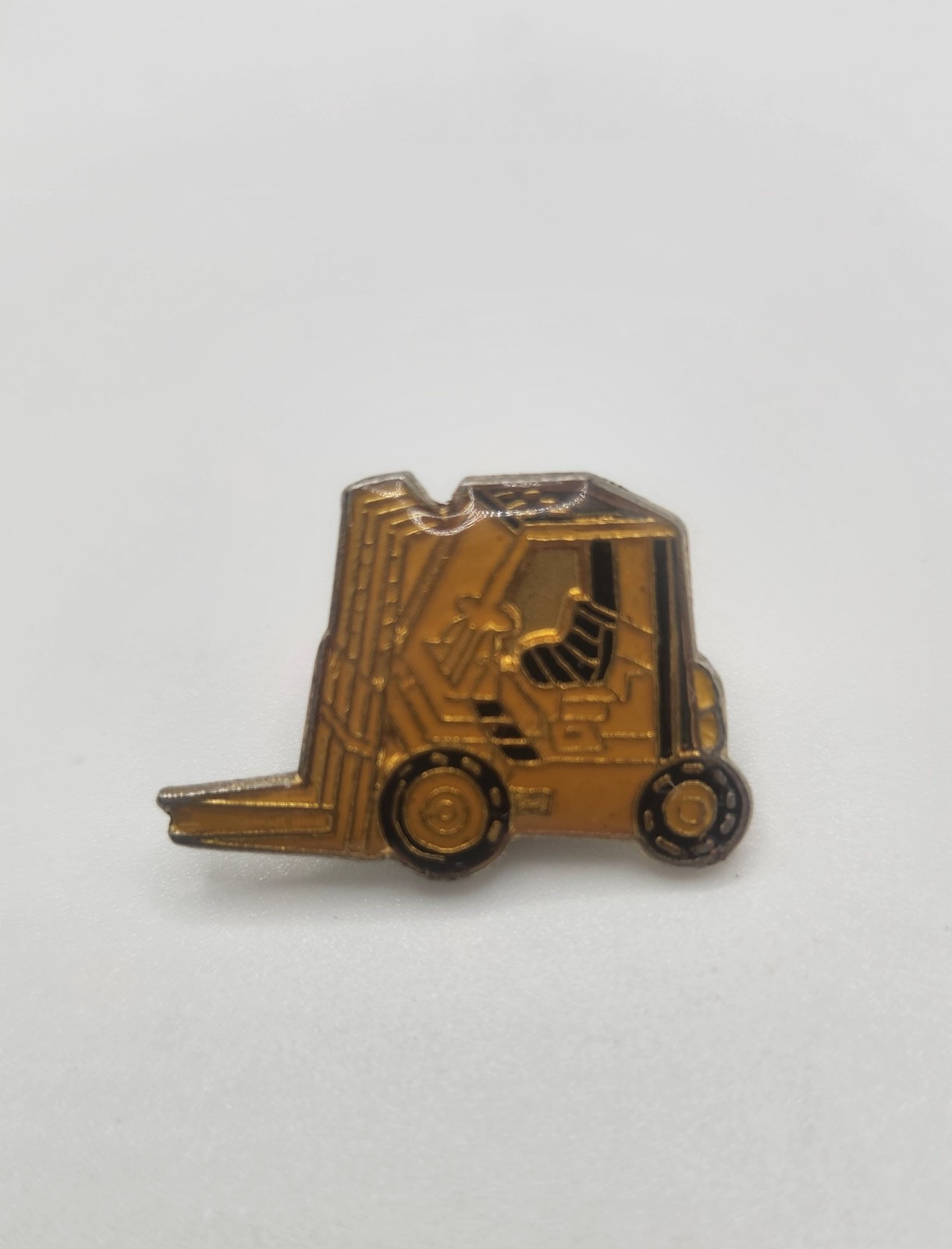 Pallet Jack Fork Lift Pin Yellow Black & Gold Tone Vintage Tack Pin Lapel Hat Pallet Jack Fork Lift Pin Yellow Black & Gold Tone Vintage Tack Pin Lapel Hat