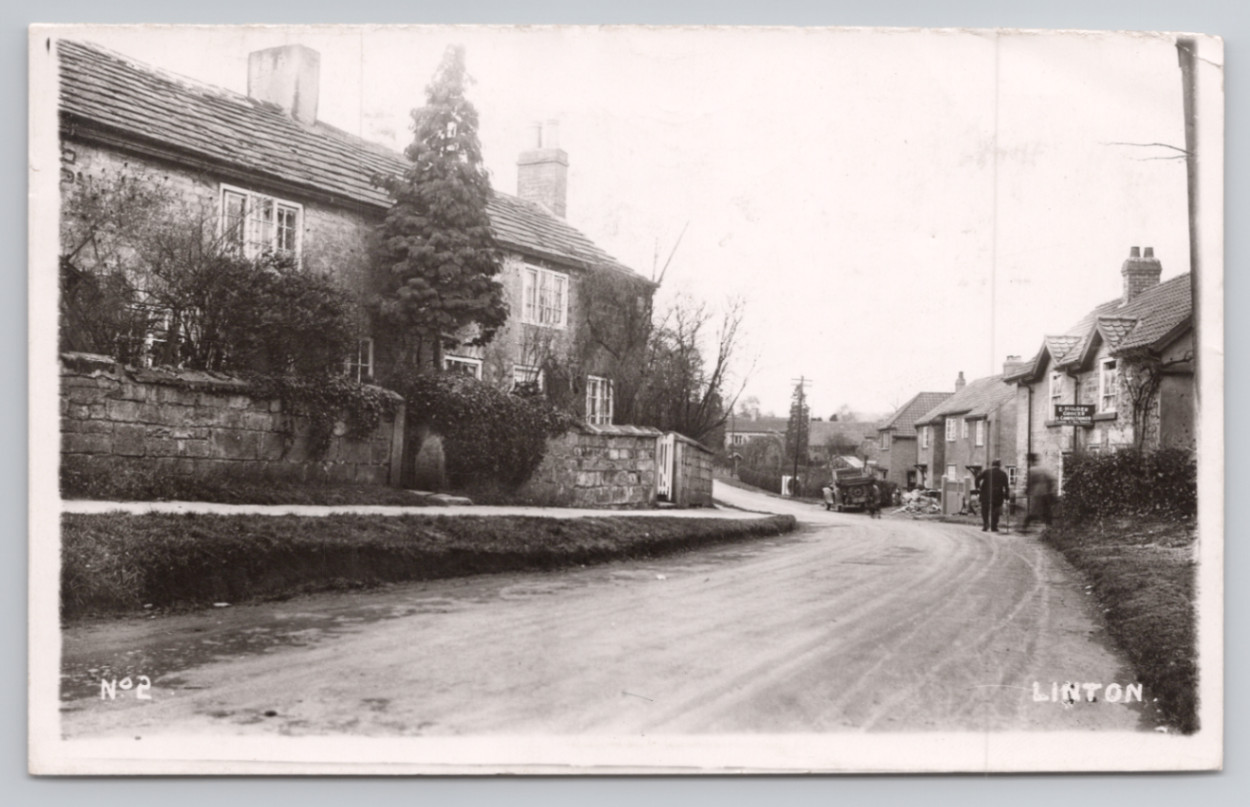 Linton Yorkshire Village Street Rppc Postcard 1948 Harrogate Postmark