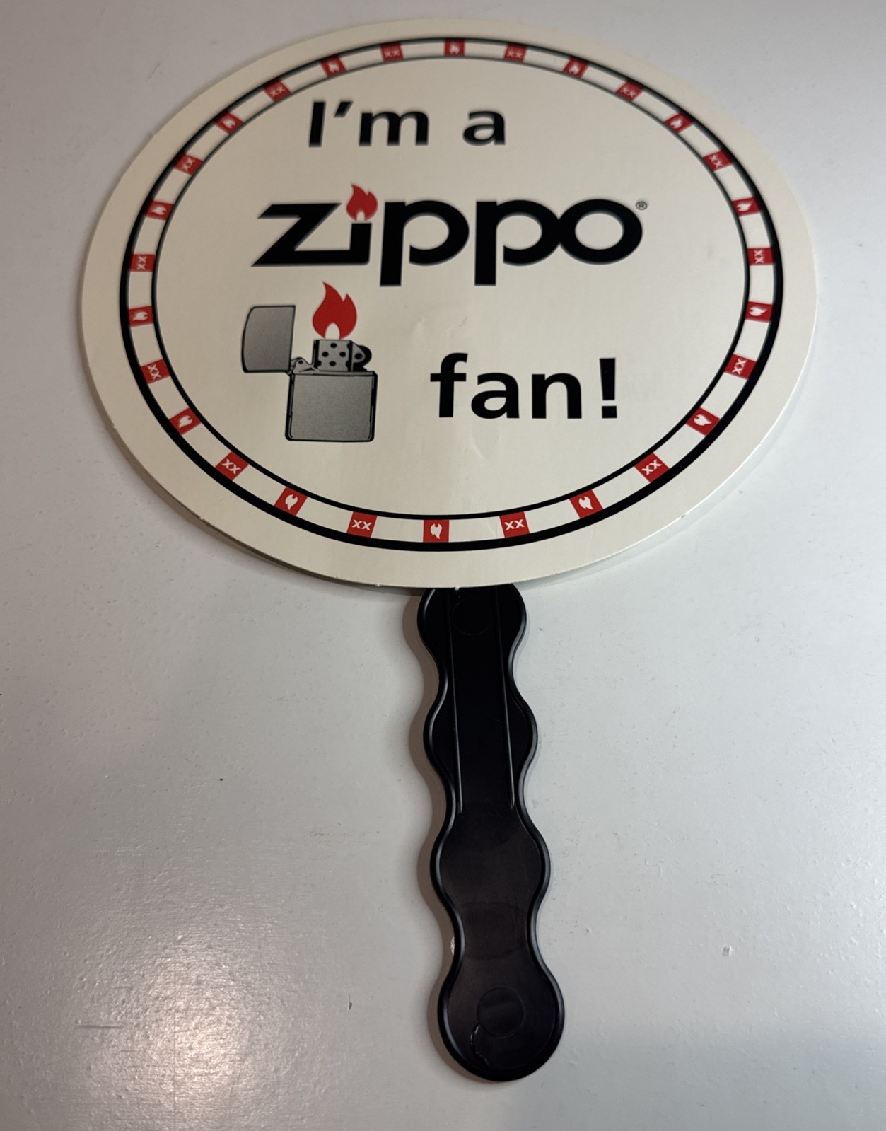 Vintage Zippo Lighter Advertising Fan / 8”/ 2000 Intl Swap Meet Event Promo