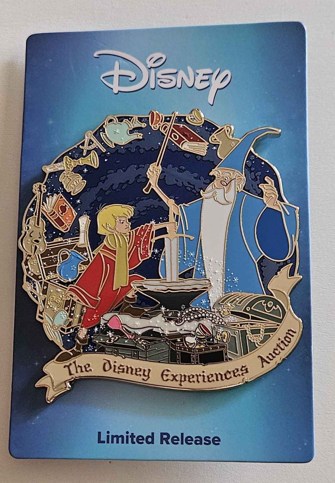 Disney D23 Expo Sword In The Stone Arthur Merlin Experiences Auction LR Pin Disney D23 Expo Sword In The Stone Arthur Merlin Experiences Auction LR Pin