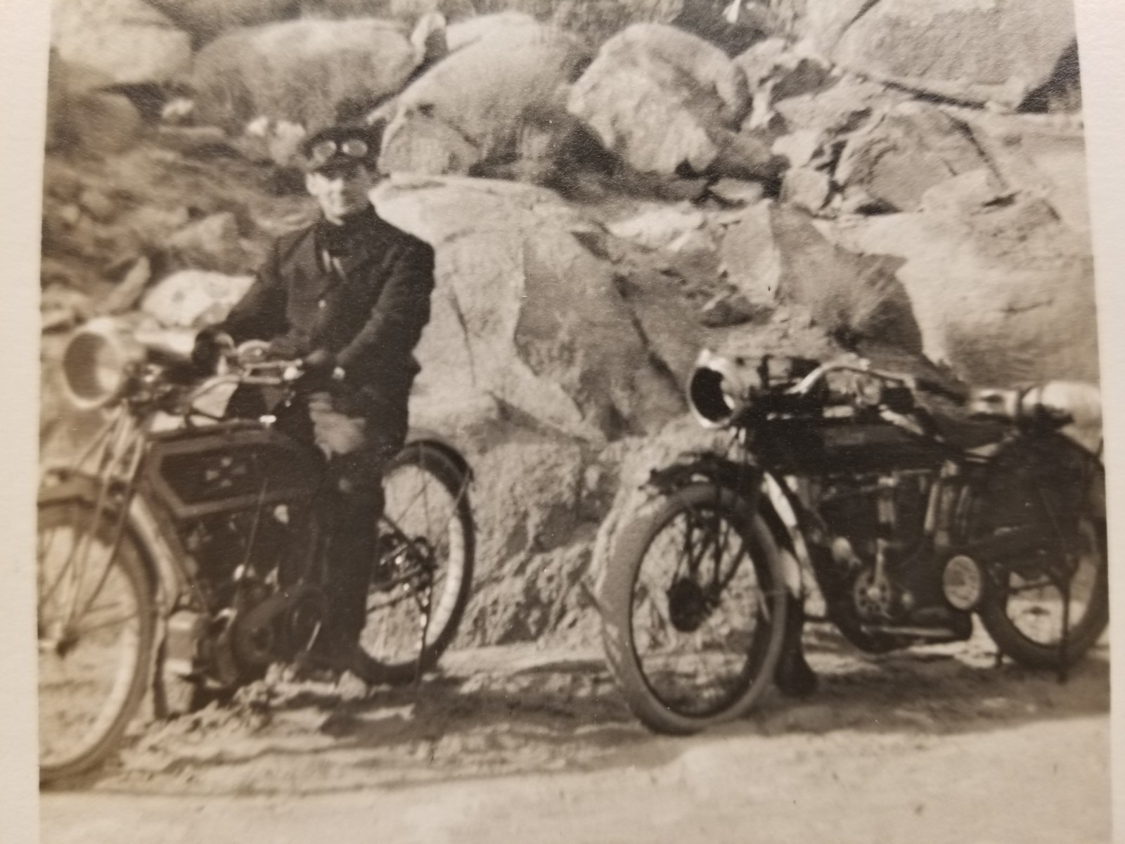 RPPC 2 Motorcycles Near Victorville California 1914 Postcard RPPC 2 Motorcycles Near Victorville California 1914 Postcard