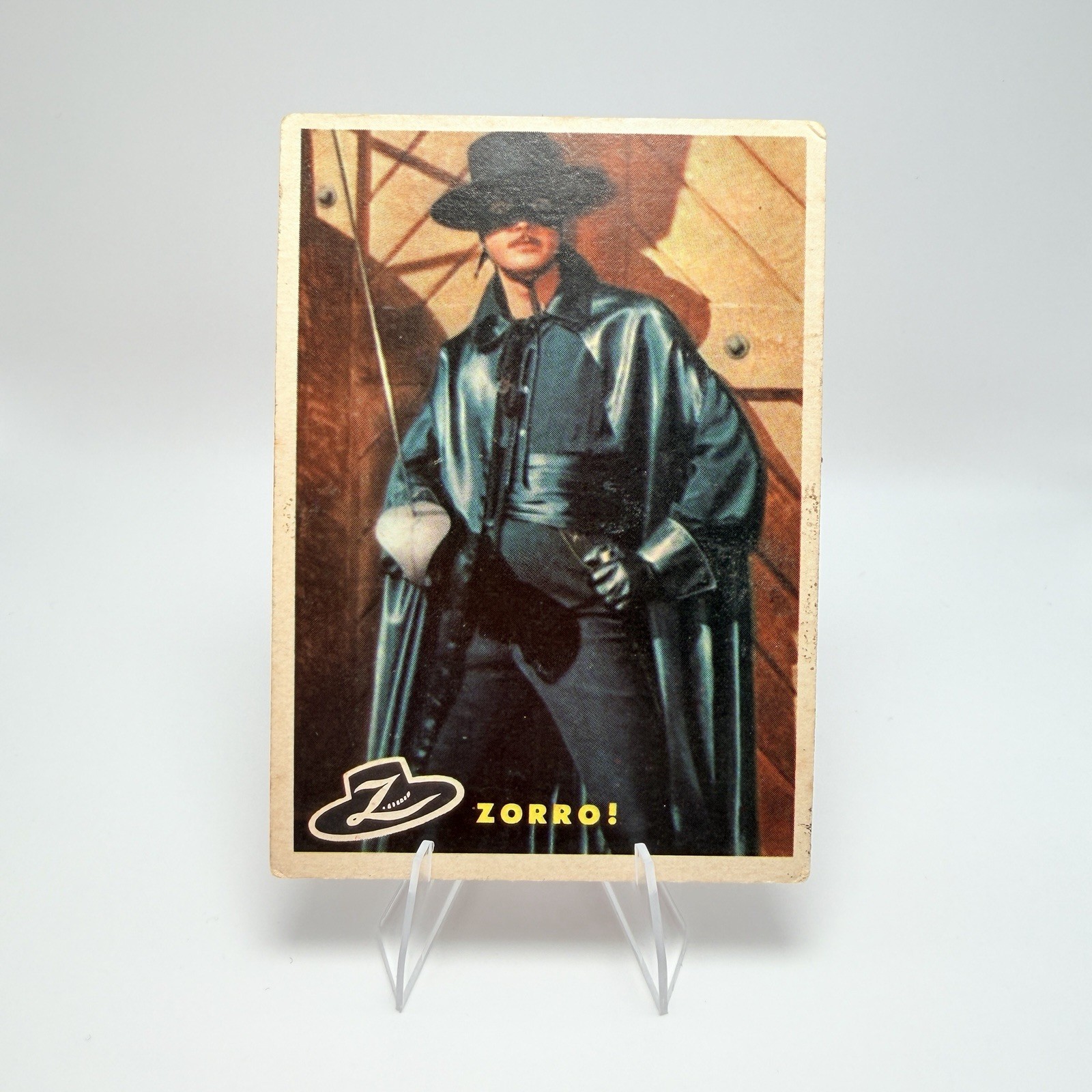 1958 Topps Zorro #1 Guy Williams Walt Disney USA Orange Back Vintage Card 1958 Topps Zorro #1 Guy Williams Walt Disney USA Orange Back Vintage Card