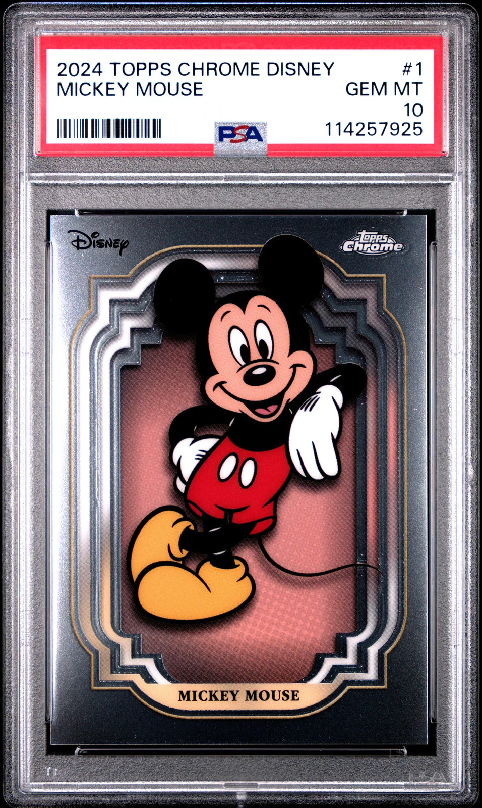 2024 Topps Chrome Disney Mickey Mouse #1 PSA 10 2024 Topps Chrome Disney Mickey Mouse #1 PSA 10