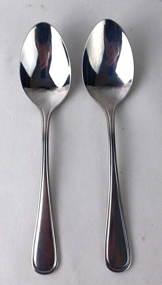 2 Oneida Stainless NEW RIM 18/10 Stainless Serving Spoons 8 2 Oneida Stainless NEW RIM 18/10 Stainless Serving Spoons 8