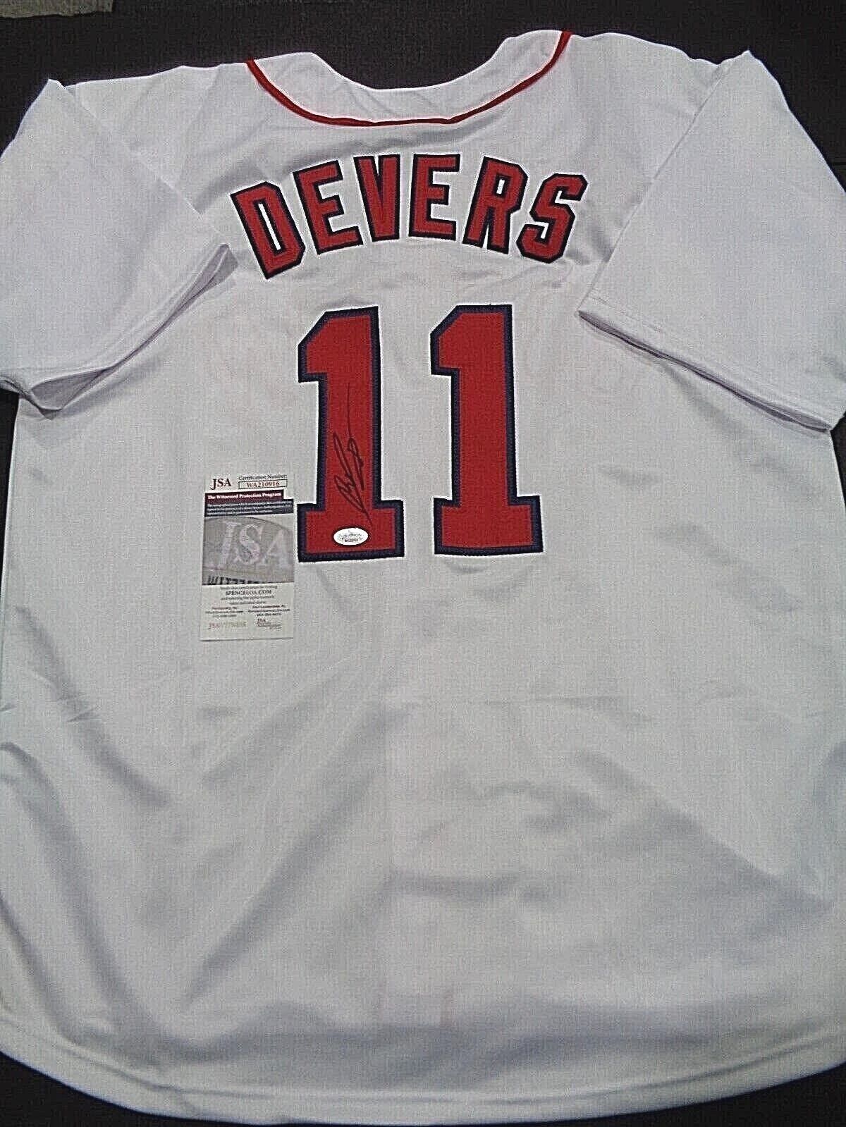 Rafael Devers Boston Red Sox Autographed Custom White Style Jersey coa JSA