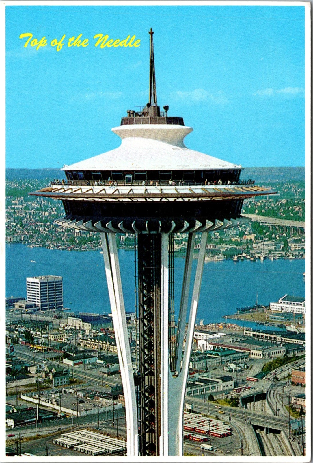 Space Needle Observation Deck Seattle WA Vintage Postcard 5P21-3
