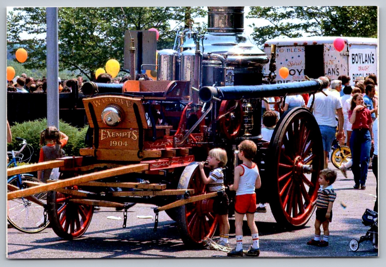 Wyckoff NJ Festival~Horse Fire Pumper c1981 Bergen Co. New Jersey RPPC Postcard Wyckoff NJ Festival~Horse Fire Pumper c1981 Bergen Co. New Jersey RPPC Postcard