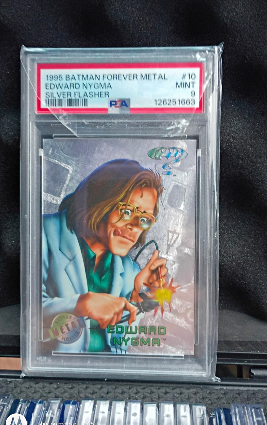 Edward Nygma - 1995 Fleer Metal Batman Forever #10 Silver Flasher Psa 9 Edward Nygma - 1995 Fleer Metal Batman Forever #10 Silver Flasher Psa 9