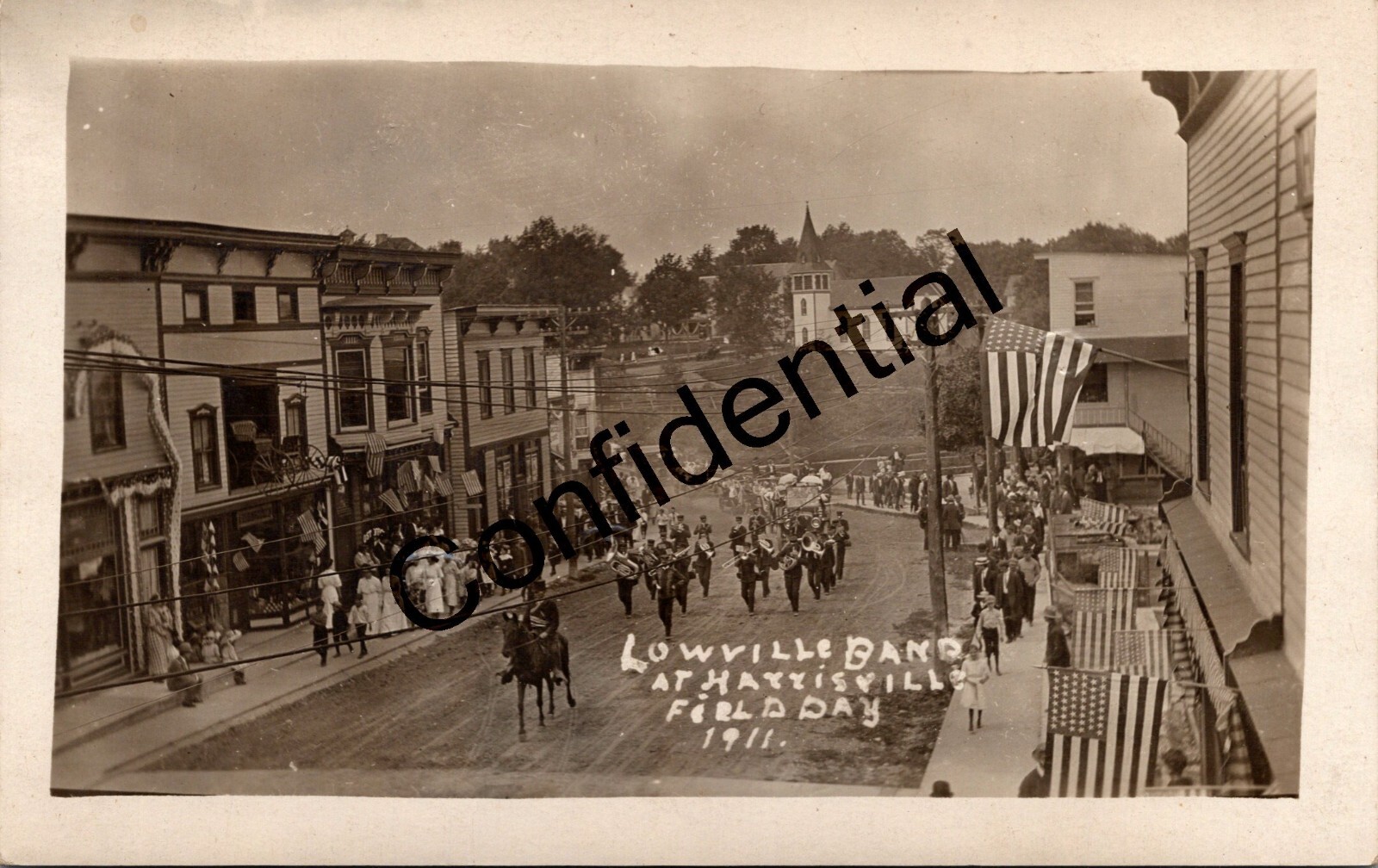 Real Photo 1911 Lowville NY Band Harrisville Field Day Adirondacks RP RPPC N289 Real Photo 1911 Lowville NY Band Harrisville Field Day Adirondacks RP RPPC N289