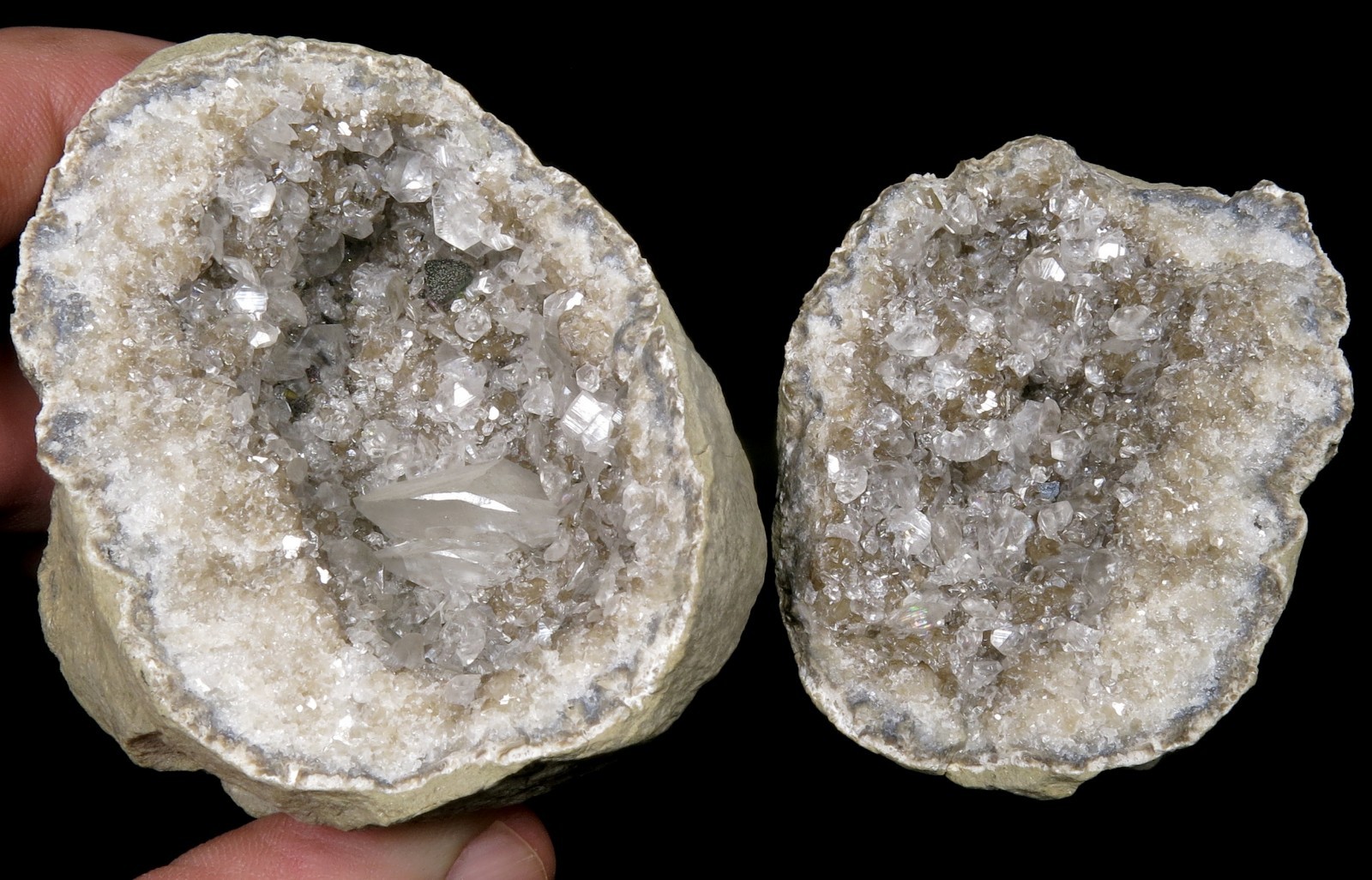 Epic Chalcopyrite dotted with Malachite on Calcite 3\