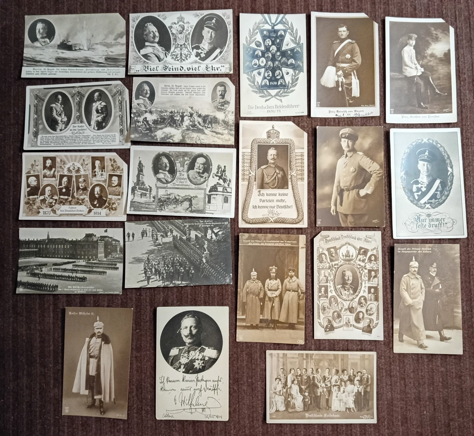 Vtg WW1 German NPG Postcard Lot 20 Pcs 1870-14 Leaders Kaiser Generals +++ 1930s