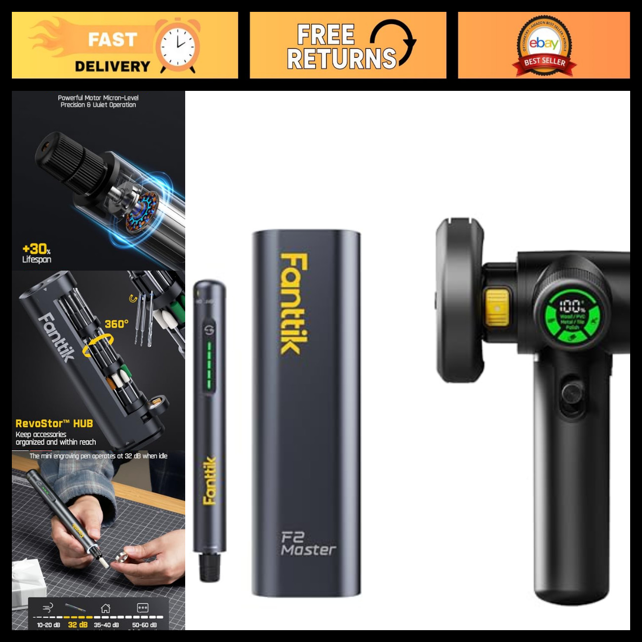 Fanttik F2 Master Mini Cordless Rotary Tool Kit 4V & Fanttik M10 ACE Cordless An Fanttik F2 Master Mini Cordless Rotary Tool Kit 4V & Fanttik M10 ACE Cordless An