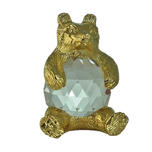 Crystal Zoo Bohemia lead crystal Bear figurine hand made 18kt gold New Crystal Zoo Bohemia lead crystal Bear figurine hand made 18kt gold New