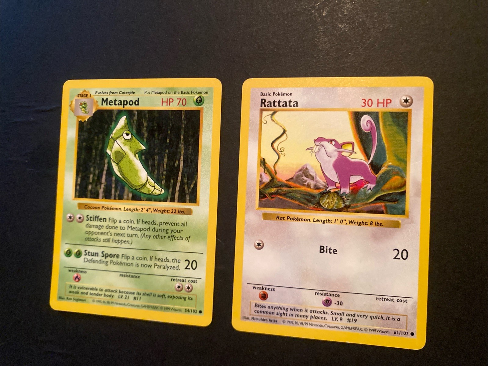 Pokémon TCG Base Set Shadowless Lot of 2 cards Original Vintage Pokémon TCG Base Set Shadowless Lot of 2 cards Original Vintage