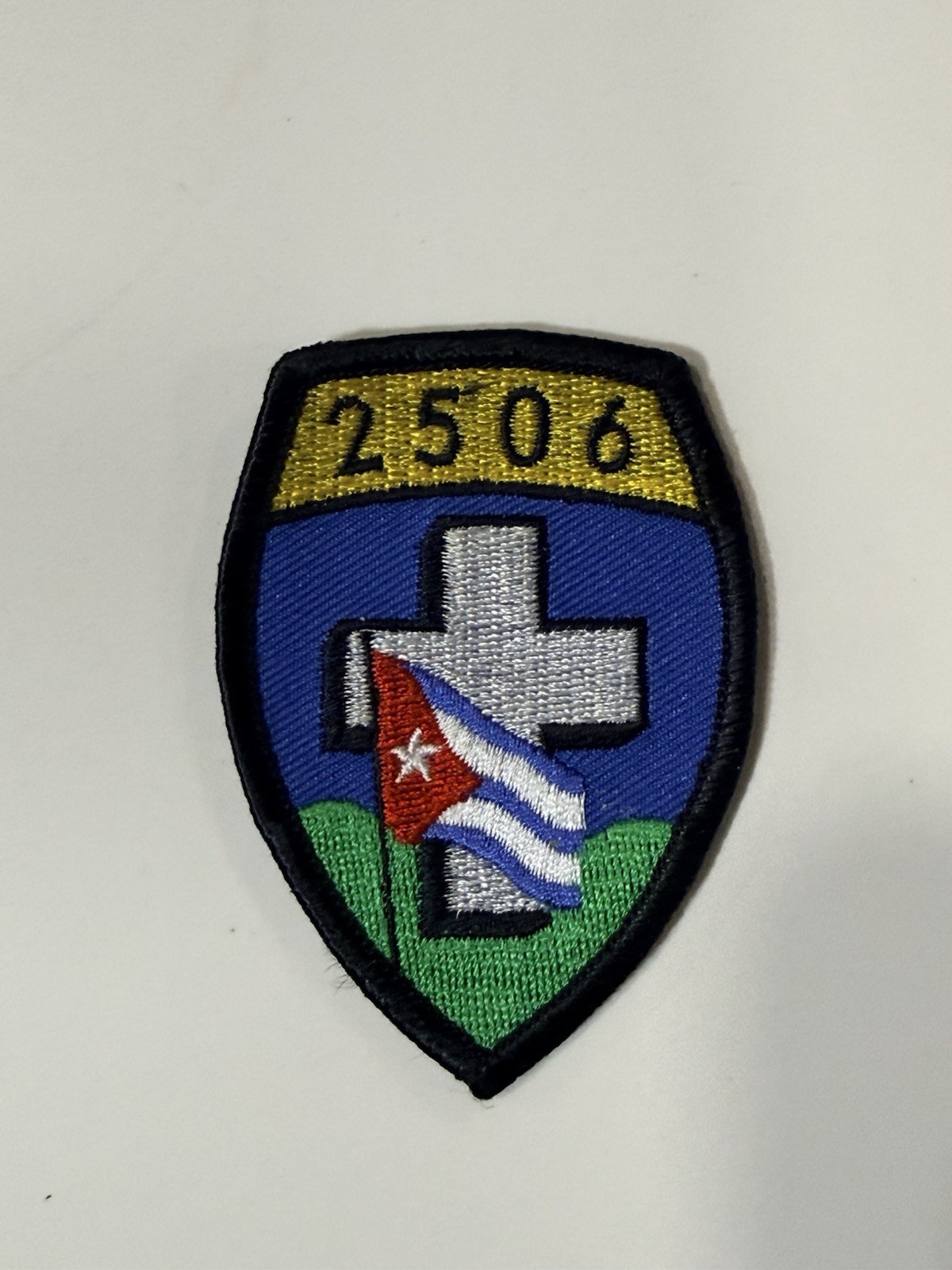 Rare Repro 1960s Cuban Brigade 2506 (Brigada de Asalto 2506) - Beret Flash Patch Rare Repro 1960s Cuban Brigade 2506 (Brigada de Asalto 2506) - Beret Flash Patch