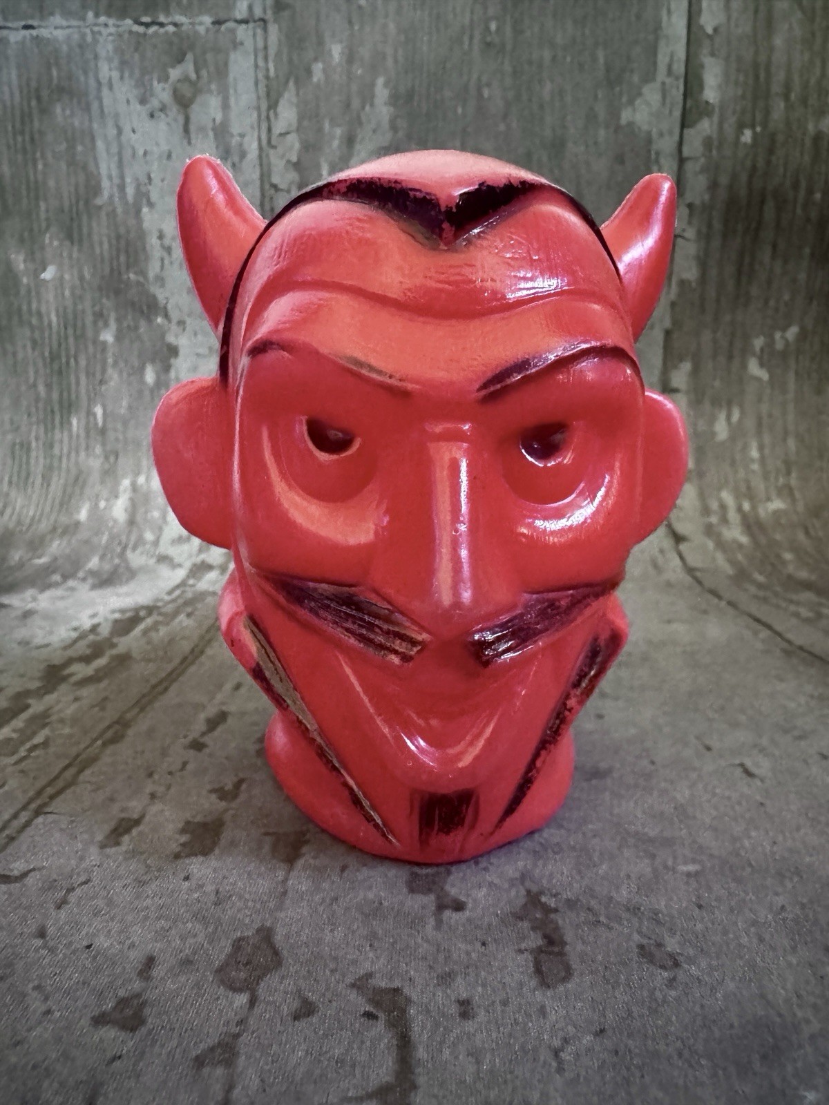Vintage 1960's Halloween Devil Blow Mold Head 4.5 Vintage 1960's Halloween Devil Blow Mold Head 4.5