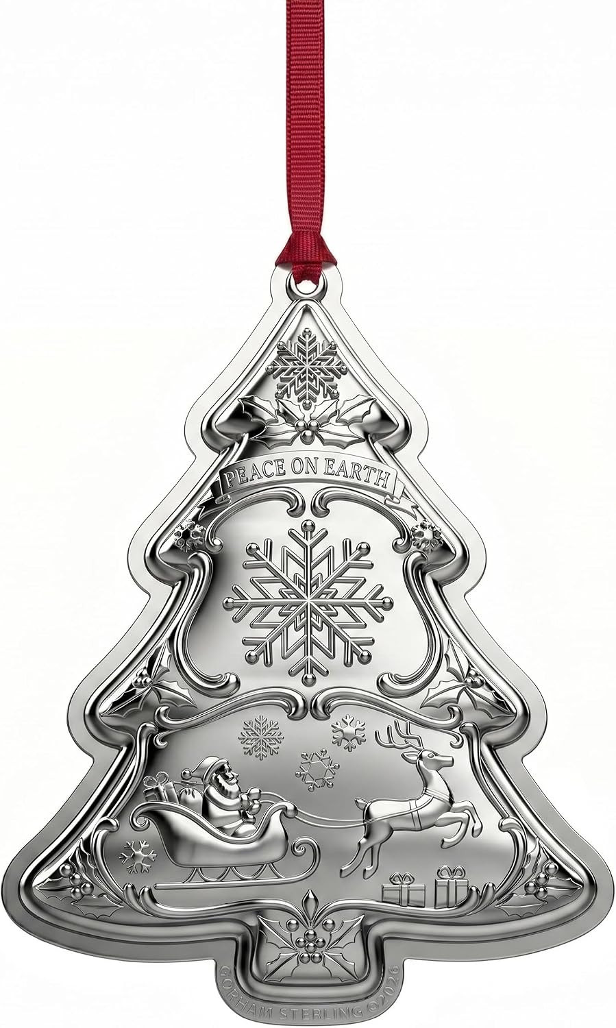 Gorham 2026 Sterling Silver Christmas Tree Ornament 10Th Edition Annual Collecti