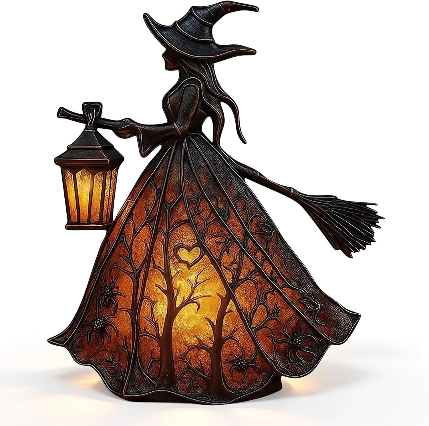 Halloween Witch Lamp, Gothic Witch Hat Table Lamp, Spooky LED Night Light Ambian