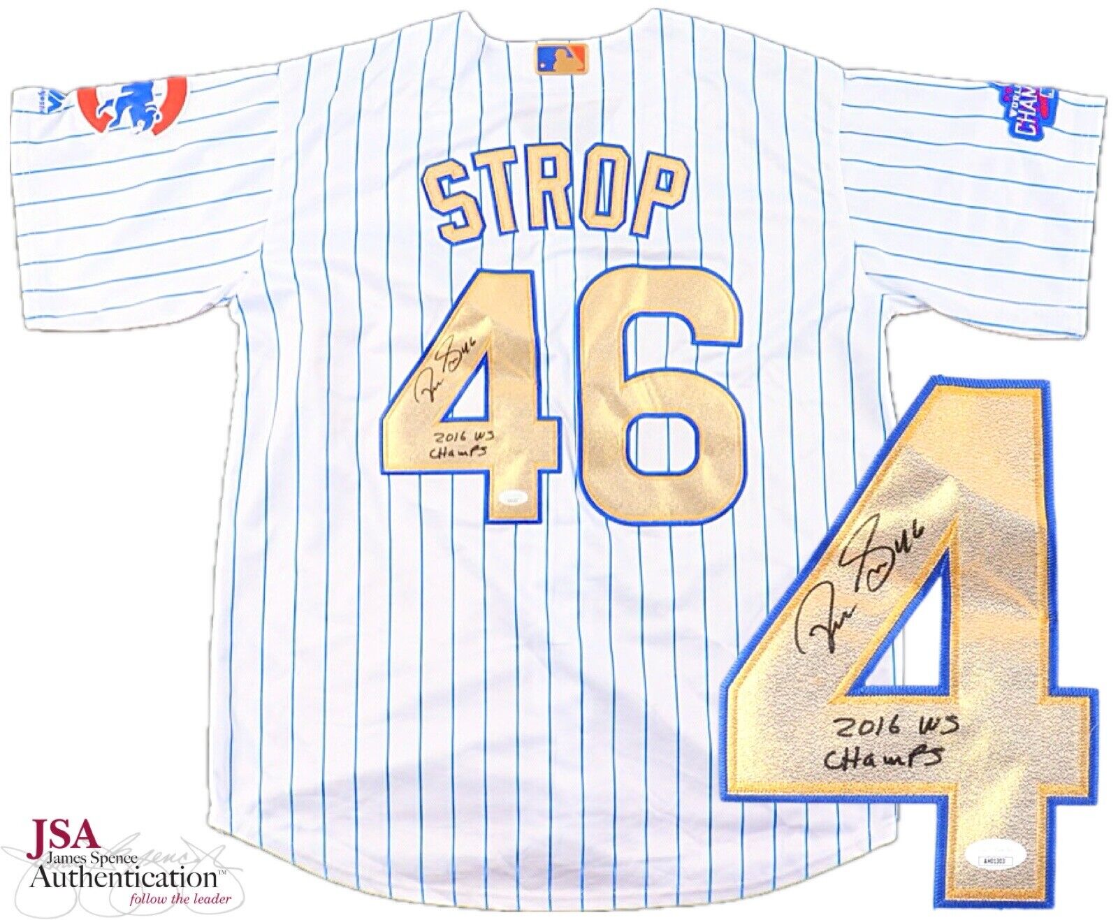 💥Pedro Strop💥 Cubs Signed 2016 World Series Jersey Autograph 2016 WS CHAMPS