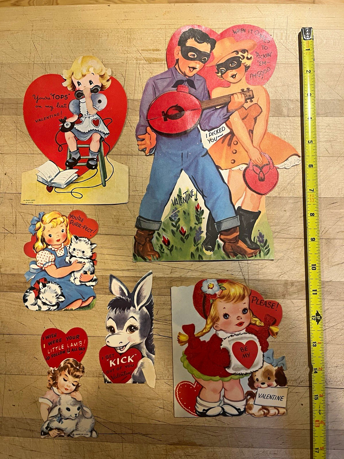 Lot of 6 Vintage Valentine\'s Day Greeting Cards from the 1940’s Lot of 6 Vintage Valentine\'s Day Greeting Cards from the 1940’s