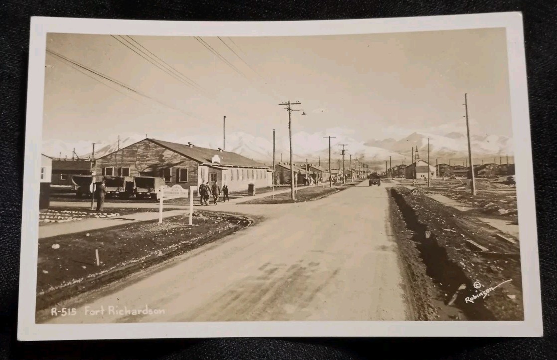 RPPC Vintage 1940s Fort Richardson Alaska WW2 Soldier\'s Barracks Kodak Robinson RPPC Vintage 1940s Fort Richardson Alaska WW2 Soldier\'s Barracks Kodak Robinson